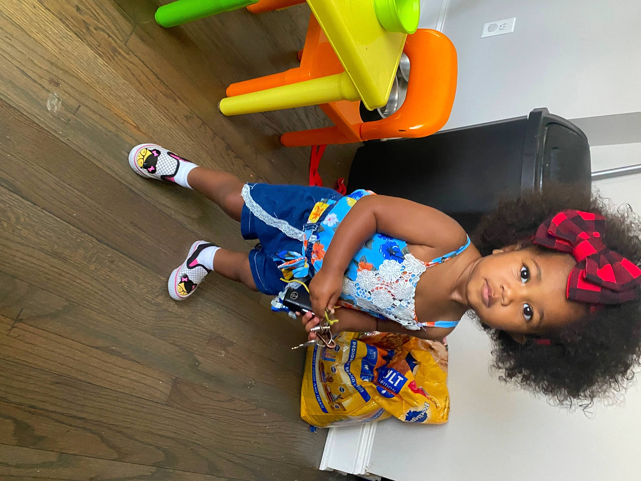 Kaida joined the competition — help win amazing prizes! child, electric_blue, flooring, fun, happy, hardwood, human_leg, knee, leisure, person, recreation, sandal, shorts, sportswear, thigh, toddler, wood, wood_flooring