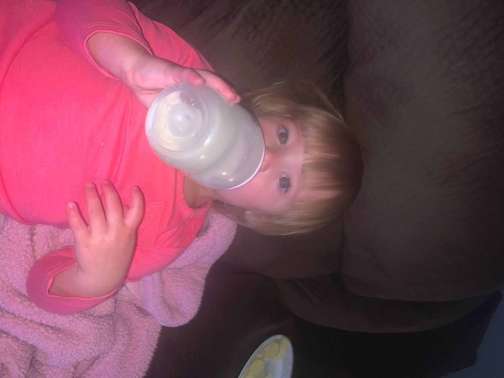 Madalynn joined the competition — help win amazing prizes! baby, baby_bottle, baby_products, bottle, child, drinkware, ear, hand, person, pink, product, skin, toddler