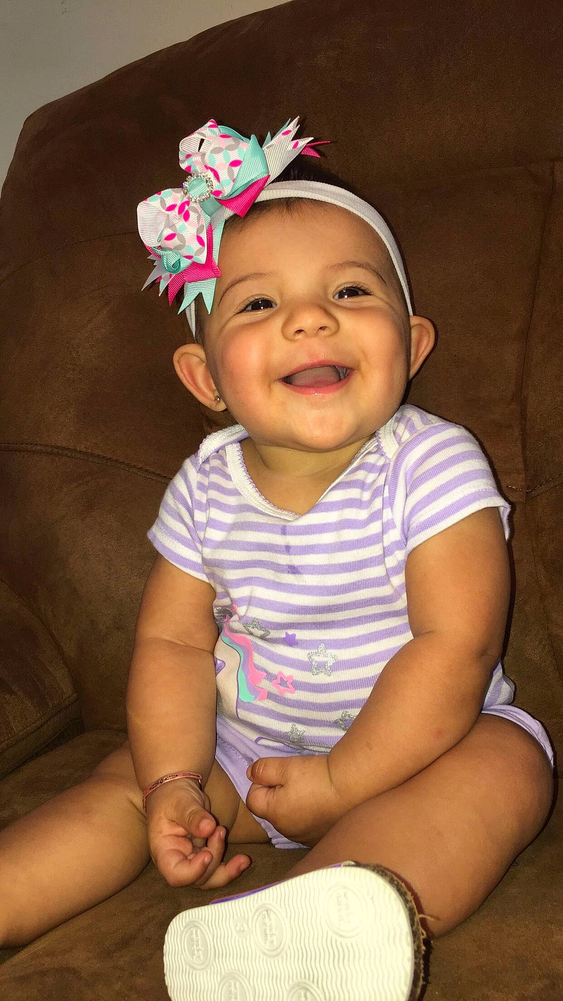 Brynnleigh joined the competition — help win amazing prizes! baby, baby_toddler_clothing, child, child_model, hair_accessory, happy, headgear, person, pink, smile, toddler