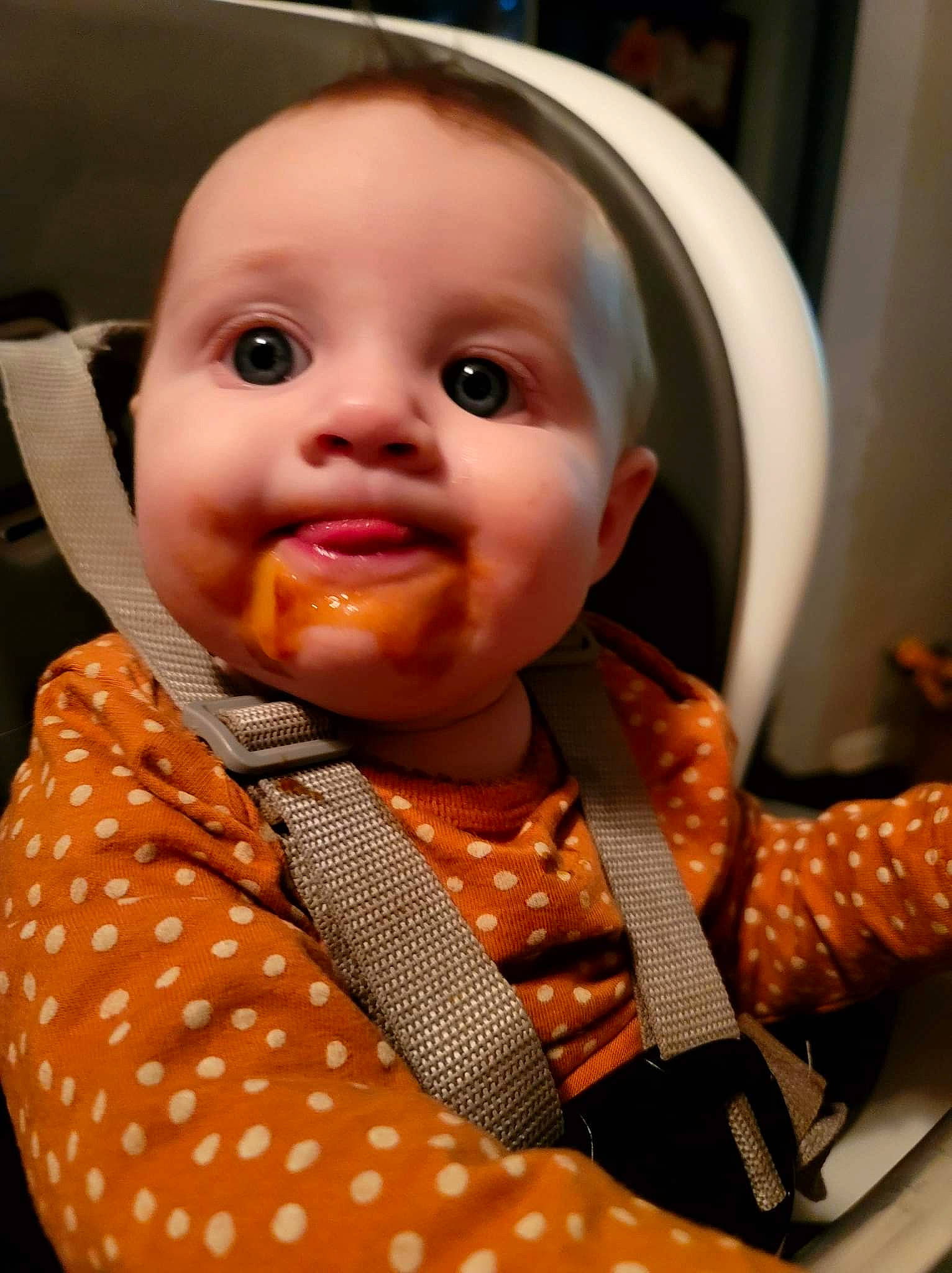 Juno joined the competition — help win amazing prizes! baby, baby_toddler_clothing, cheek, child, chin, eyebrow, eyelash, facial_expression, fun, hairstyle, happy, iris, lip, mouth, neck, nose, pattern, person, skin, sleeve