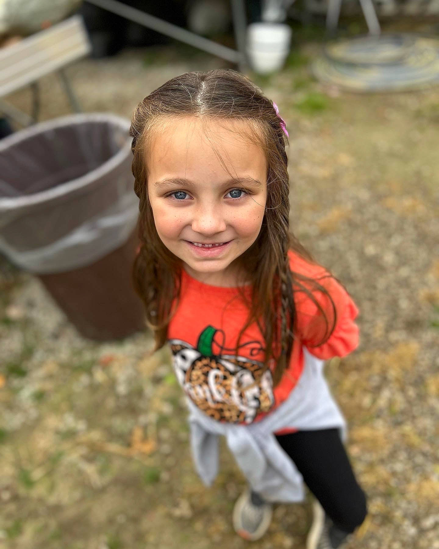 Emerie joined the competition — help win amazing prizes! blond, brown_hair, child, clothing, fun, grass, happy, iris, joy, leisure, pattern, people_in_nature, person, plant, portrait_photography, recreation, sitting, smile, soil, t_shirt