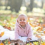 Meïlly participe au concours pour gagner de l'argent avec cette photo : autumn, baby, blanket, bokeh, child, crawling, cute, daylight, forest, grass, happy, leaves, nature, outdoor, pink_jacket, portrait, seasonal, smiling, sunlight, young_child