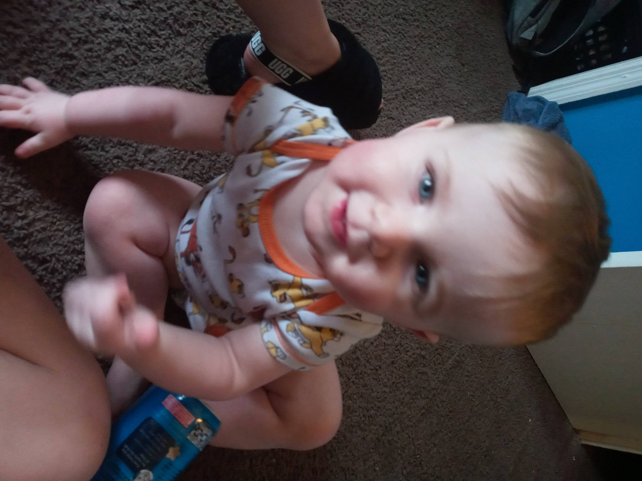 Tyson joined the competition — help win amazing prizes! baby, baby_toddler_clothing, cheek, finger, fun, gesture, hand, happy, head, leg, lip, mammal, mouth, nail, nose, person, skin, smile, thumb, toddler