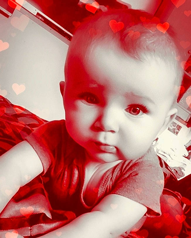 Tyson joined the competition — help win amazing prizes! baby, baby_toddler_clothing, cheek, chin, eye, eyebrow, eyelash, fun, hairstyle, happy, iris, lip, mouth, nose, person, photograph, pink, red, skin, sleeve