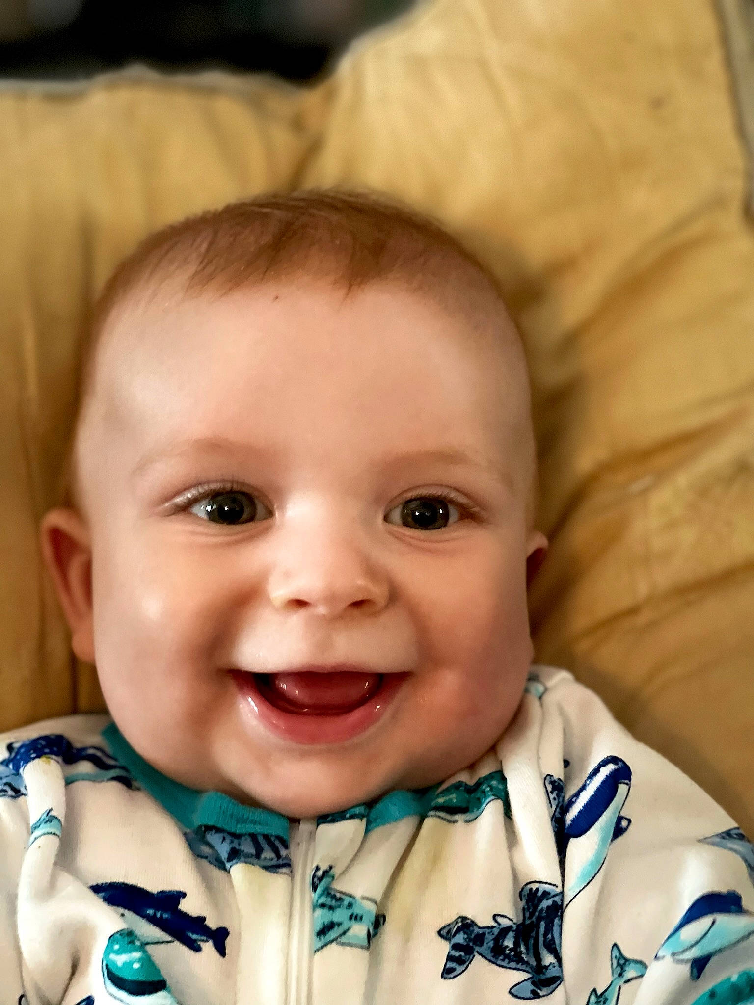 Benton joined the competition — help win amazing prizes! baby, baby_toddler_clothing, cheek, child, chin, eye, face, fun, hairstyle, happy, head, iris, joy, lip, mouth, nose, person, skin, sleeve, smile