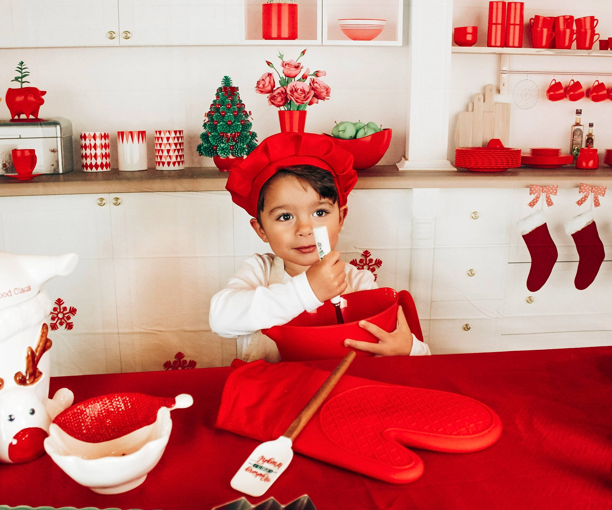 Josiah joined the competition — help win amazing prizes! carmine, christmas_eve, decoration, dishware, event, happy, holiday, joy, ornament, peach, person, plate, rectangle, red, room, serveware, shelf, sleeve, smile, tableware