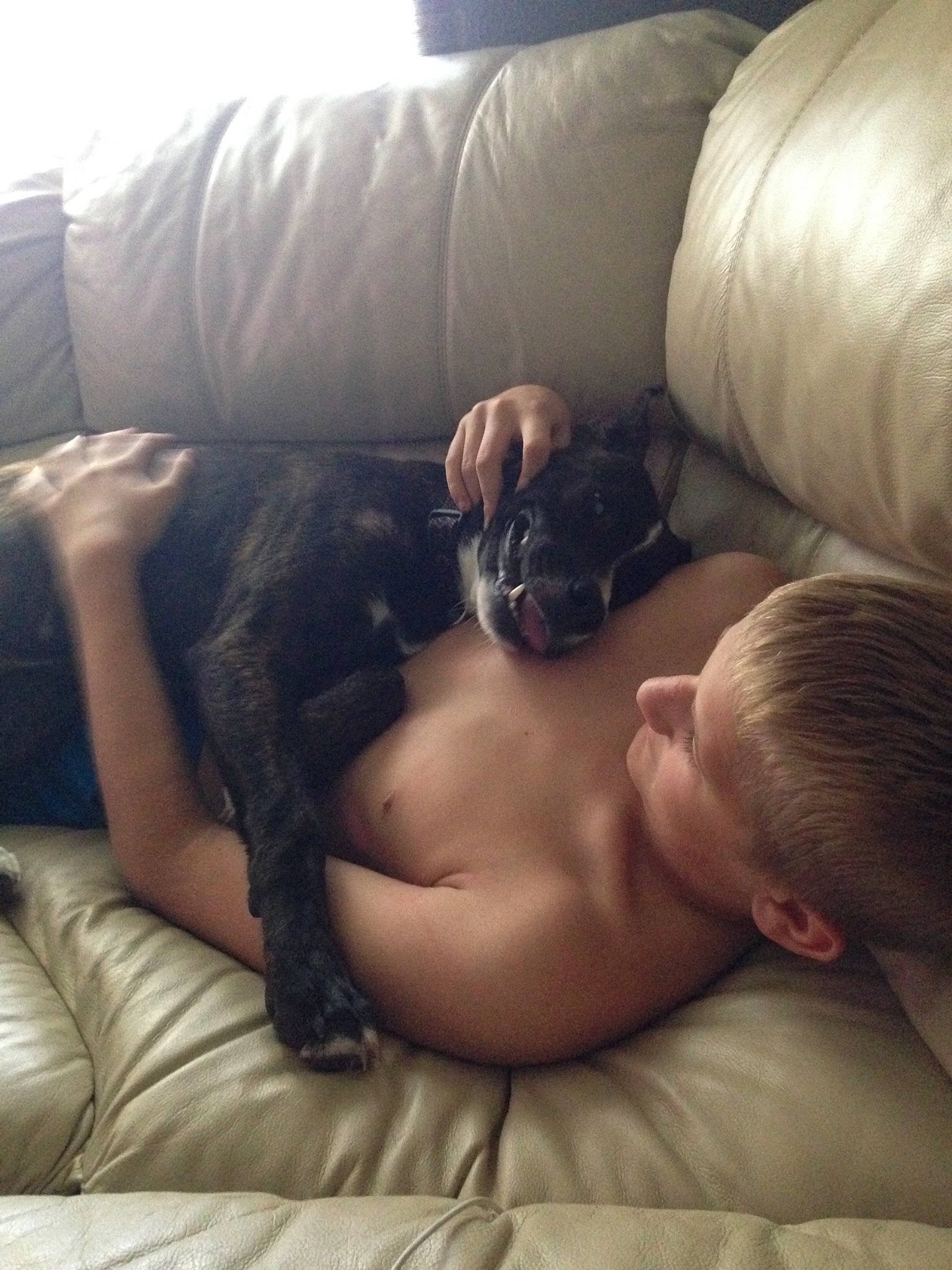 Kyle is registered to the contest to win money with this photo: arm, barechested, black_hair, chest, child, comfort, flesh, furniture, hand, human, leg, male, mouth, muscle, nap, neck, selfie, sleep