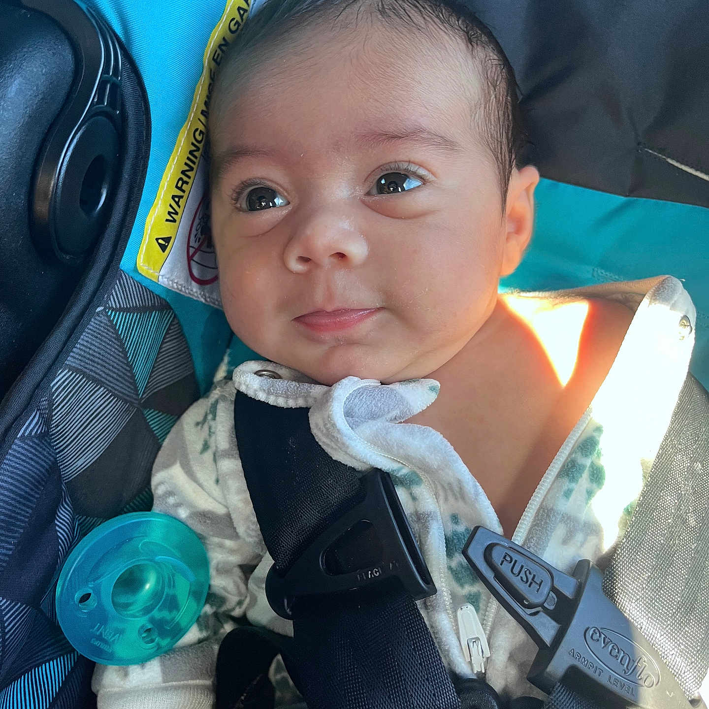 Colton joined the competition — help win amazing prizes! baby, blade, clothing, coat, cushion, dagger, face, glove, happy, head, homedecor, jacket, knife, person, photography, portrait, smile, stroller, vest, weapon