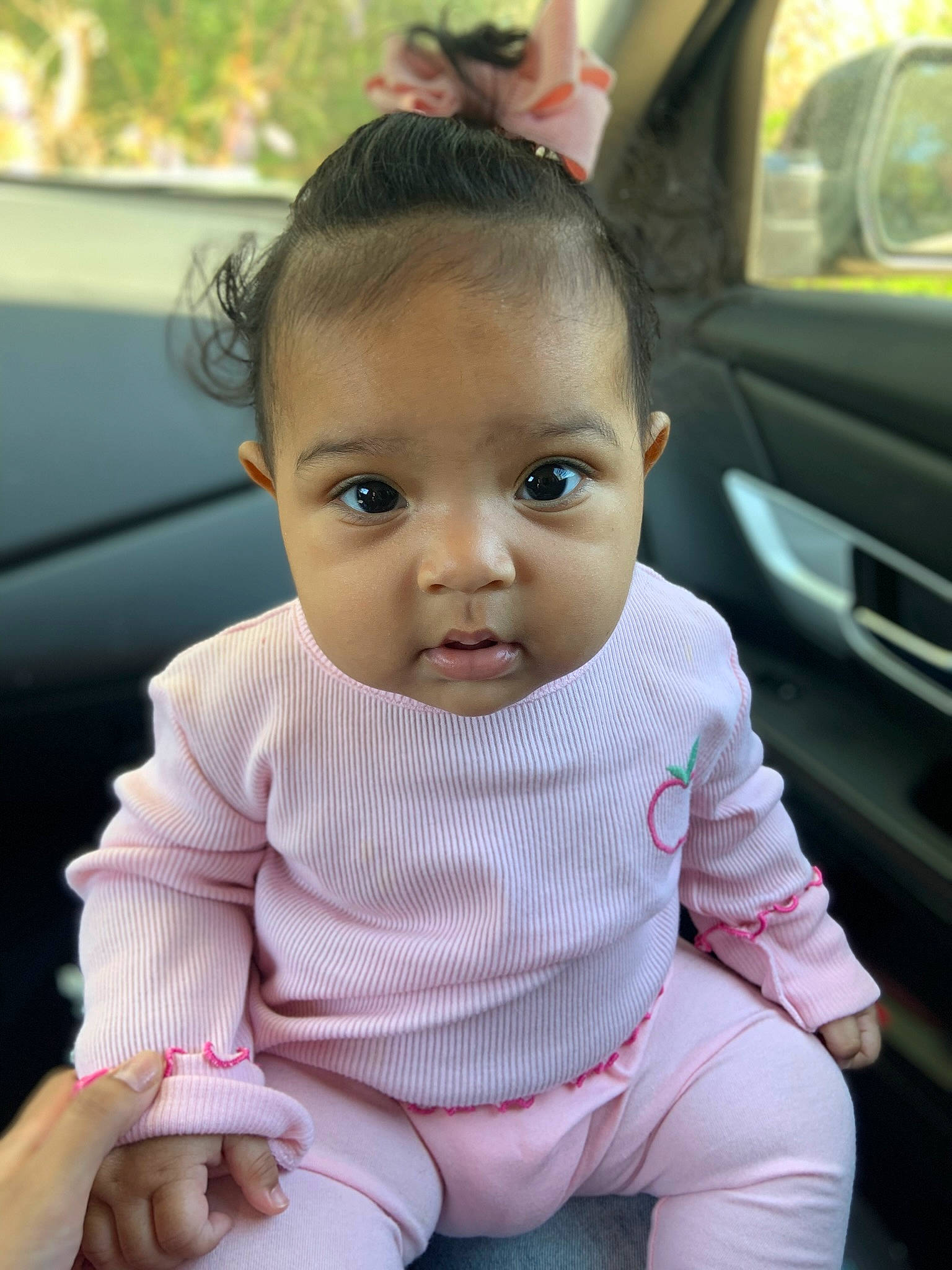 Indie joined the competition — help win amazing prizes! automotive_exterior, baby, baby_toddler_clothing, cheek, child, eyelash, family_car, fun, gesture, grass, happy, lip, luxury_vehicle, nose, person, photograph, sleeve, smile, thumb, toddler