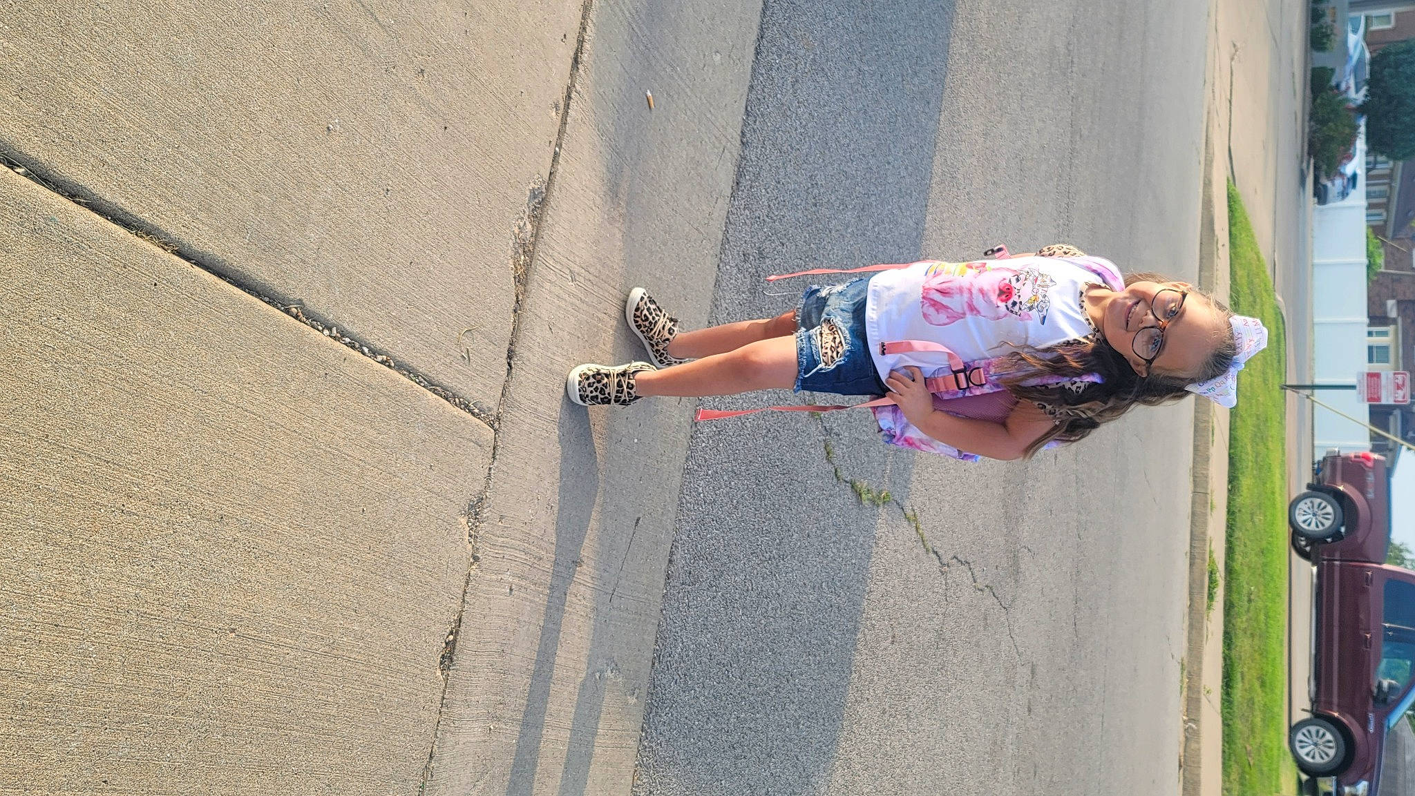 Alyanna joined the competition — help win amazing prizes! asphalt, clothing, concrete, electric_blue, fun, human_leg, joy, leisure, pedestrian, person, plant, recreation, road, road_surface, sidewalk, smile, street, street_fashion, thigh, toddler