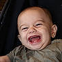 Alvaro participe au concours pour gagner de l'argent avec cette photo : baby, casual, child, closeup, clothing, cute, drool, expression, face, happy, head, indoors, infant, laughing, person, portrait, seated, skin, smiling, young_child