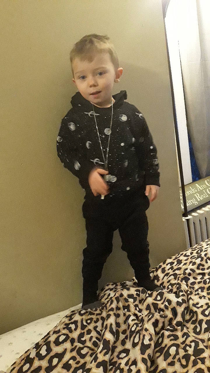 Stephen joined the competition — help win amazing prizes! child, outerwear, person, sleeve, toddler