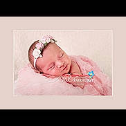 Mabel-Louise joined the competition — help win amazing prizes! newborn, baby, sleeping, flower_headband, pink_lace, soft_texture, portrait, infant, peaceful, wrapped, cute, head, closeup, resting, delicate, adorable, soft_light, blanket, baby_girl, studio_photo