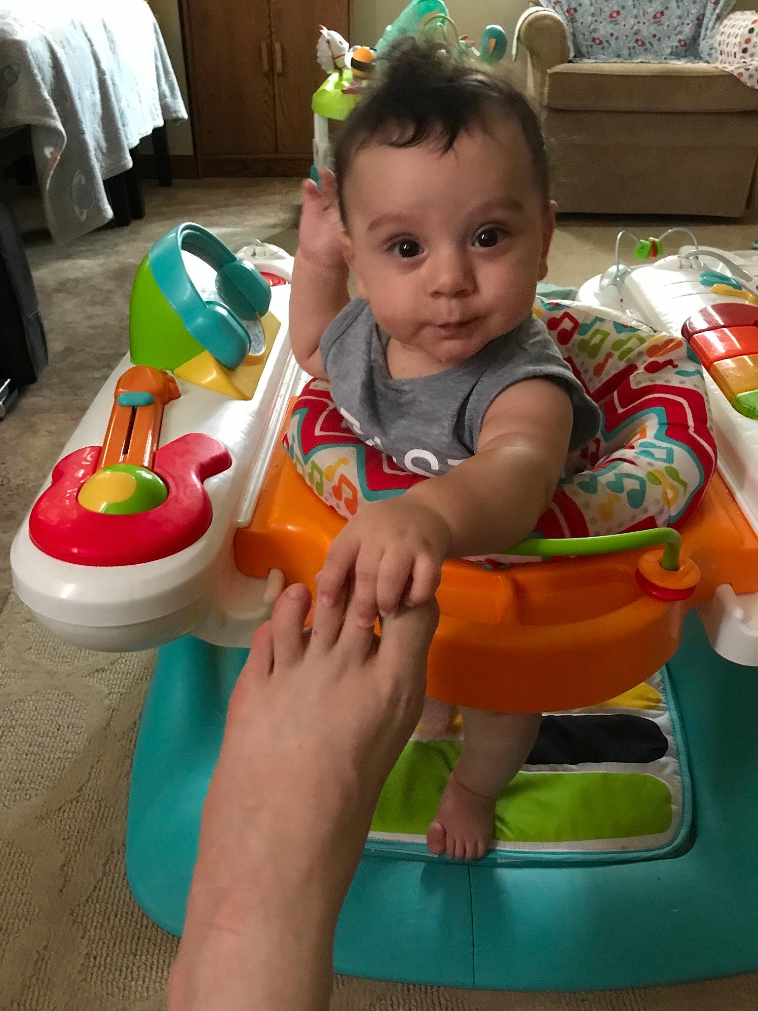 Maxton joined the competition — help win amazing prizes! baby, baby_playing_with_toys, baby_toys, child, fun, person, play, product, sitting, toddler, toy