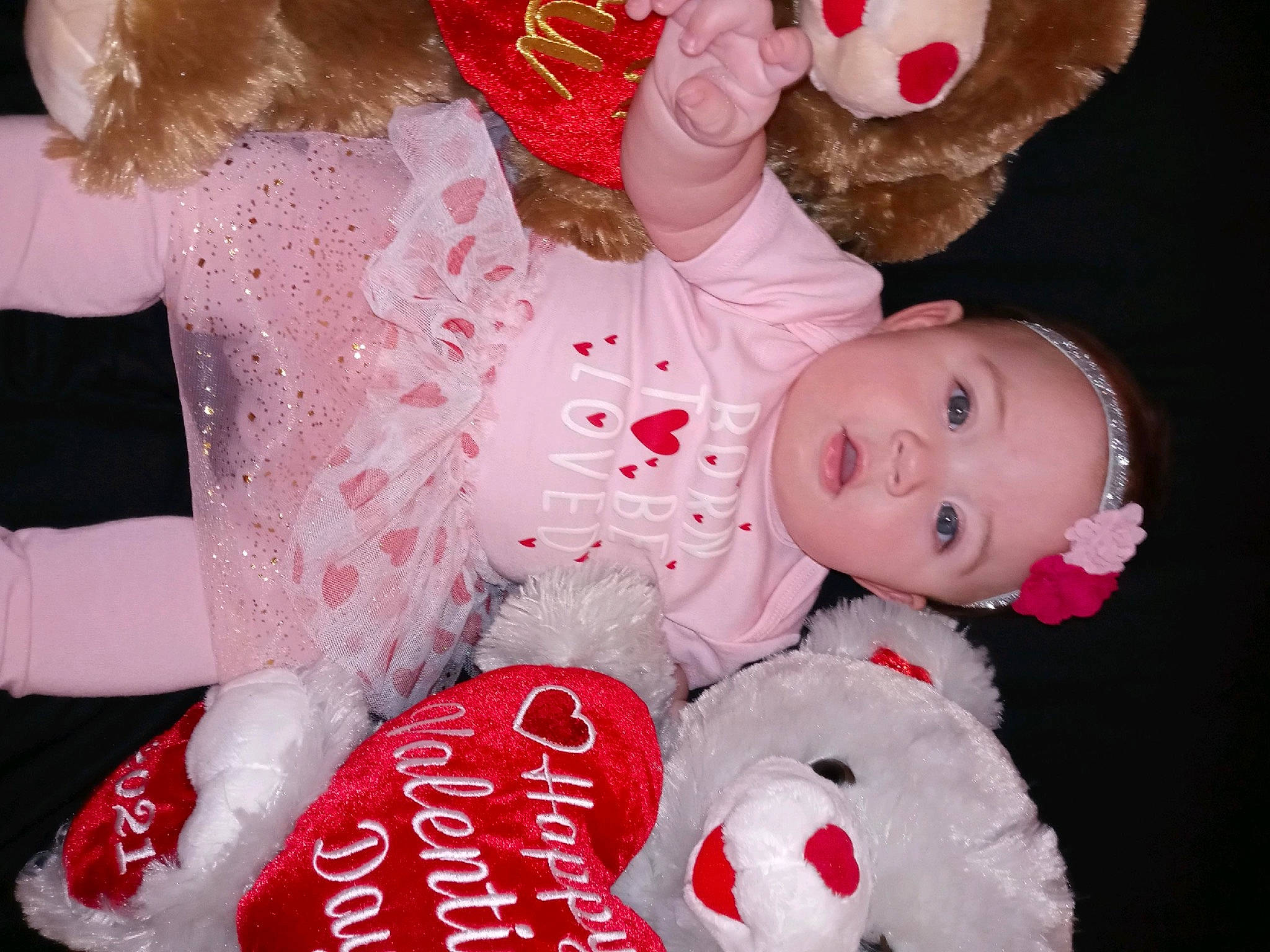 Leelya is registered to the contest to win money with this photo: baby, baby_toddler_clothing, carmine, cheek, child, costume, event, fun, fur, happy, head, organ, pattern, person, pink, red, teddy_bear, textile, toddler, toy