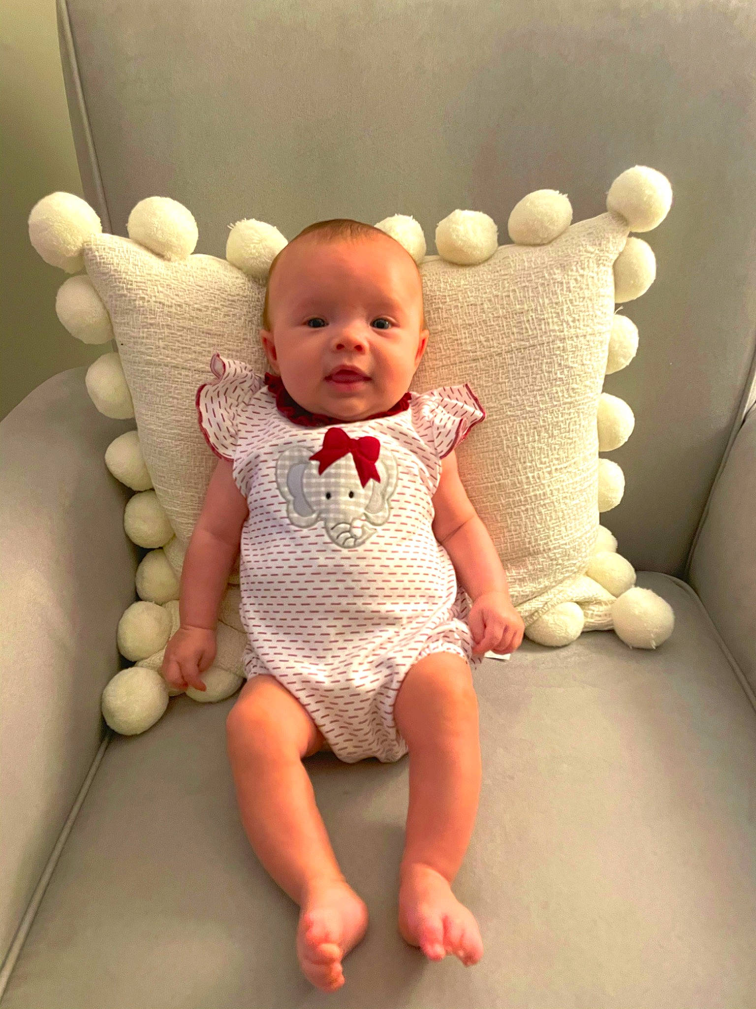 Sophia joined the competition — help win amazing prizes! baby, baby_toddler_clothing, cheek, chin, comfort, eye, finger, head, human_body, iris, leg, neck, person, shoulder, skin, sleeve, smile, stomach, textile, thigh