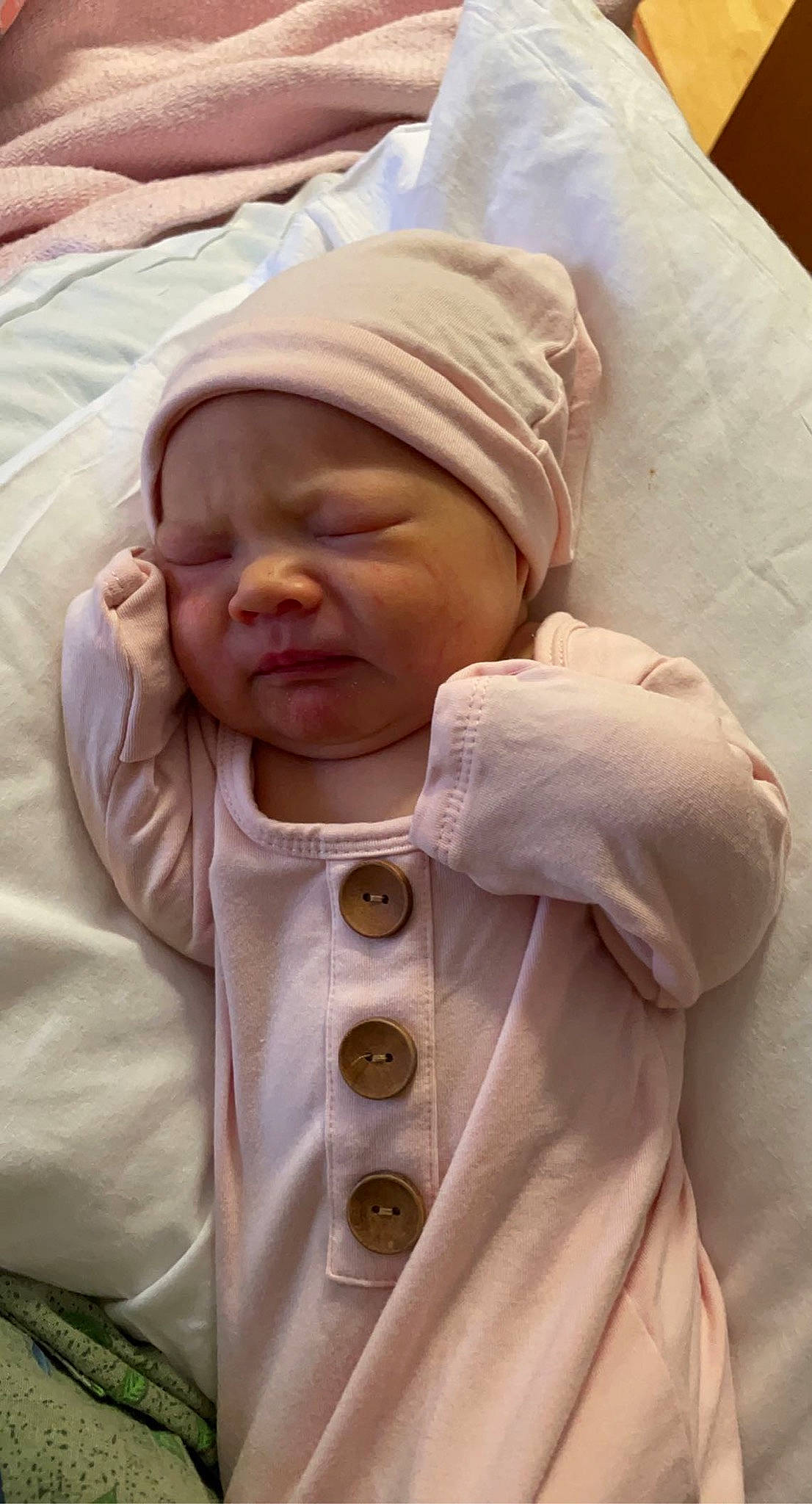 Sophia joined the competition — help win amazing prizes! baby, baby_products, baby_safety, baby_sleeping, baby_toddler_clothing, cheek, child, collar, comfort, hand, hat, headgear, headwear, human_body, linens, mouth, nap, person, skin, sleeve