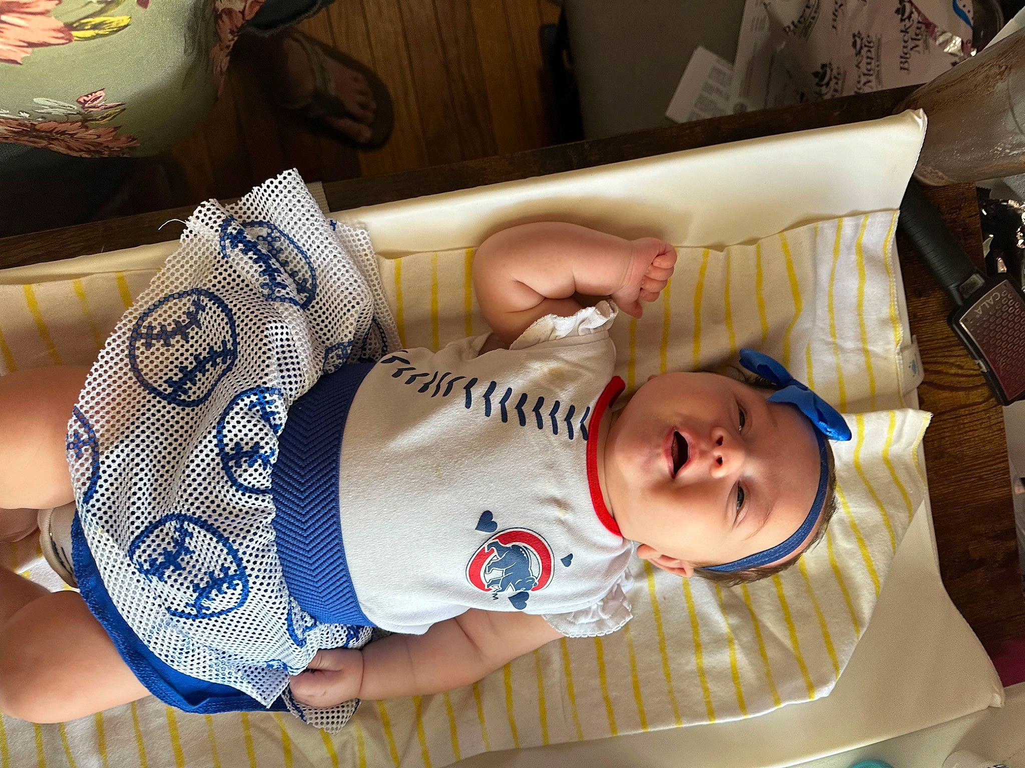 Scarlette joined the competition — help win amazing prizes! baby, baby_products, baby_safety, baby_toddler_clothing, chest, child, comfort, elbow, human_leg, linens, nail, pattern, person, room, sleeve, textile, thigh, toddler, wrist