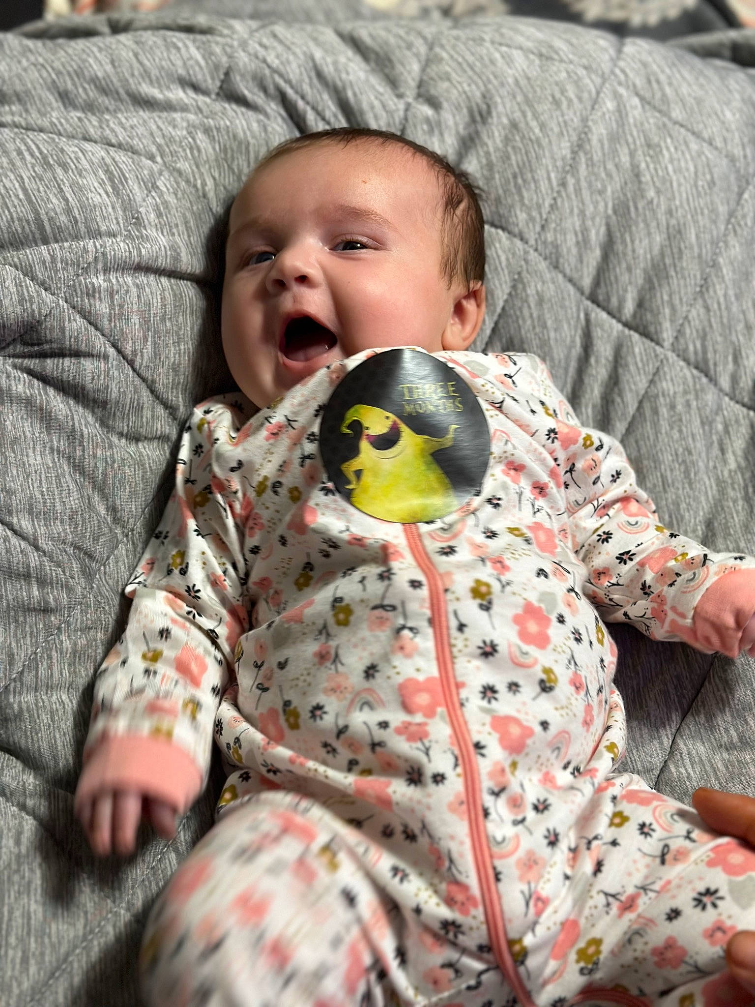 Scarlette joined the competition — help win amazing prizes! baby, baby_toddler_clothing, cheek, child, comfort, dress, face, happy, head, human_body, iris, linens, mammal, outerwear, pattern, person, product, skin, sleeve, textile