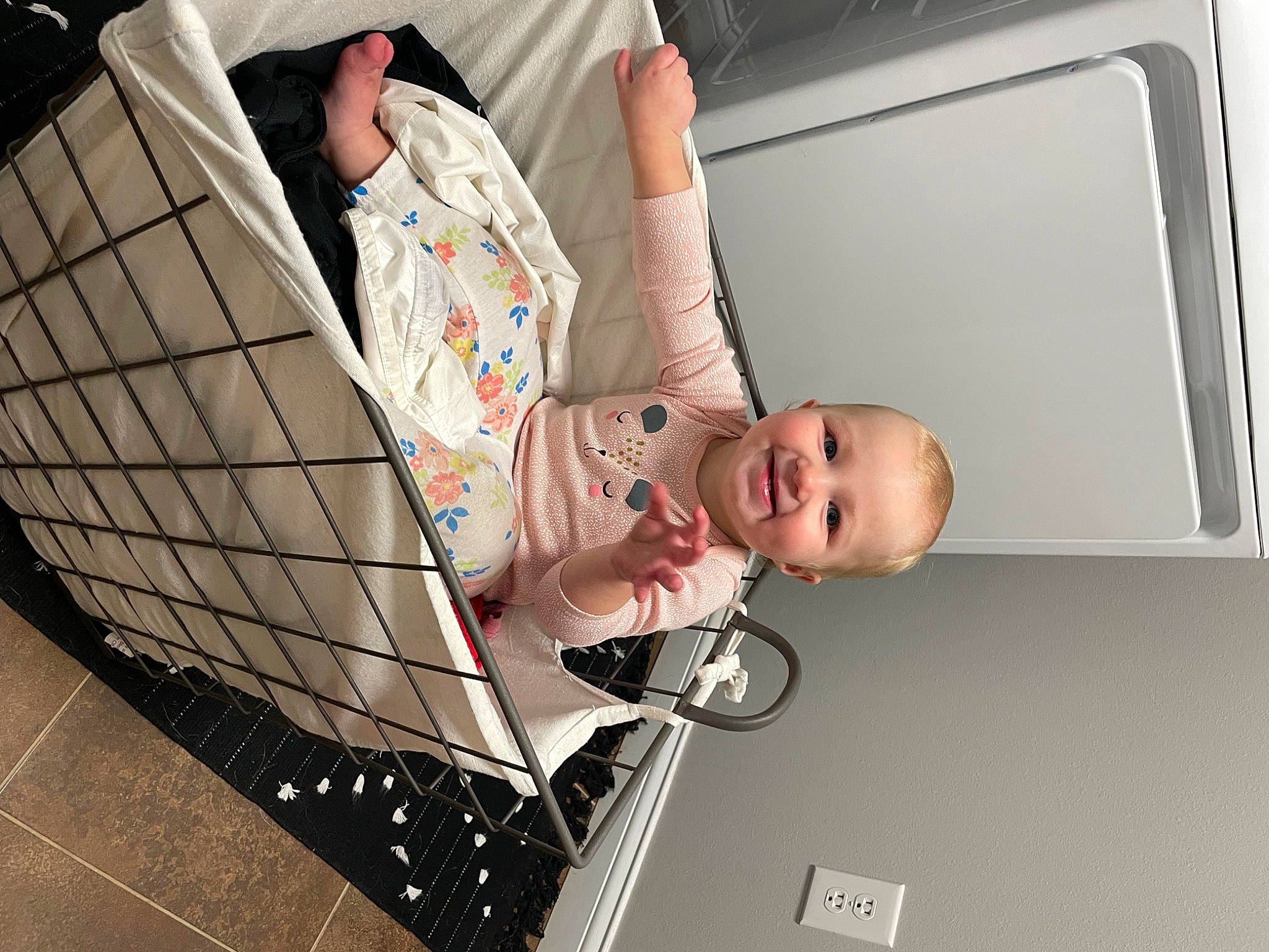 Kinslee joined the competition — help win amazing prizes! baby, baby_carriage, baby_products, baby_safety, baby_toddler_clothing, cart, child, comfort, elbow, flash_photography, flooring, fun, joy, pattern, person, product, room, sitting, smile, toddler