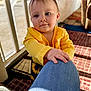 Waverley joined the competition — help win amazing prizes! baby, child, yellow_clothing, indoor, hand, face, curious, blue_jeans, sunlight, carpet, window, home, portrait, infant, person, floor, couch, warm_light, casual, touch