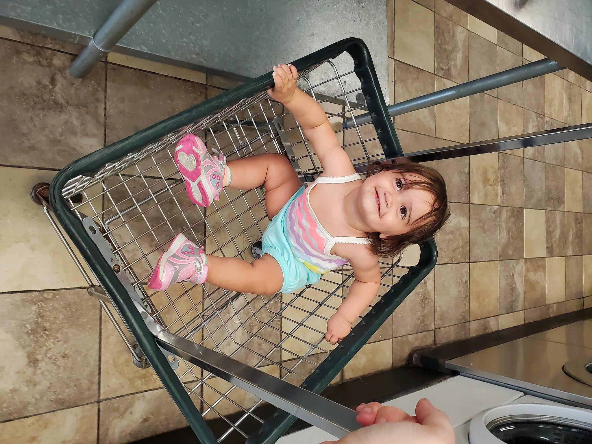 Elena joined the competition — help win amazing prizes! baby, baby_products, baby_toddler_clothing, child, comfort, cooking, face, finger, flesh, foot, fun, hand, happy, human_leg, joy, leisure, metal, person, pink, smile