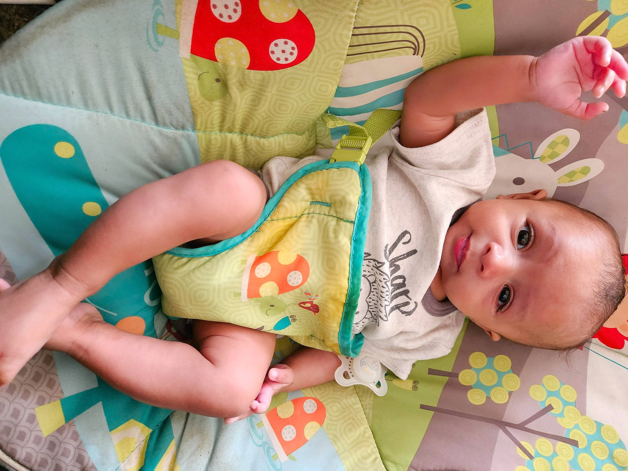 Jayshon joined the competition — help win amazing prizes! baby, baby_products, baby_sleeping, baby_toddler_clothing, bedding, cheek, child, comfort, finger, happy, linens, nail, pattern, person, pink, play, product, room, skin, textile