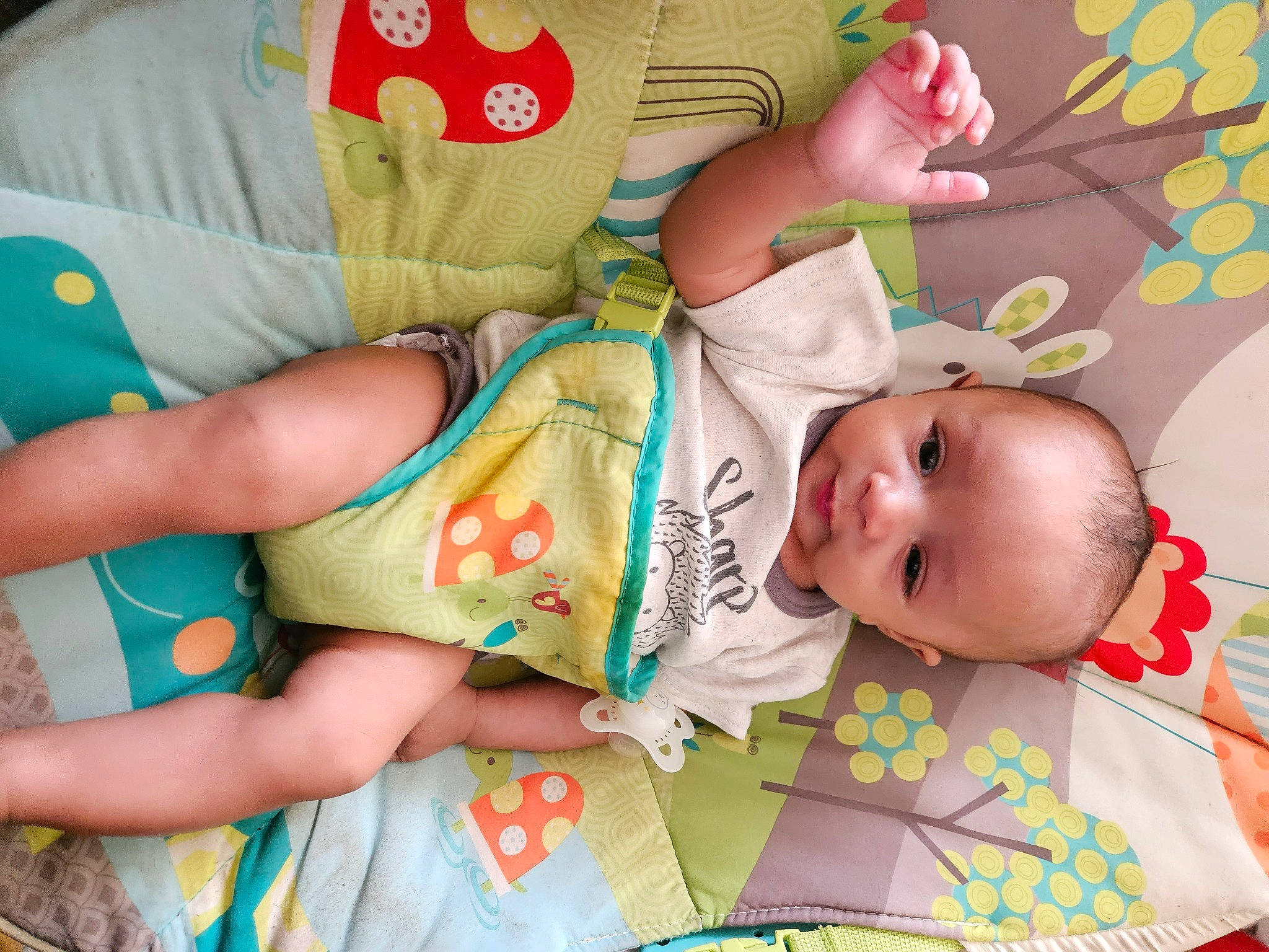 Jayshon joined the competition — help win amazing prizes! arm, baby, baby_products, baby_sleeping, baby_toddler_clothing, baby_toys, cheek, child, comfort, finger, hand, happy, head, linens, pattern, person, pink, room, skin, textile