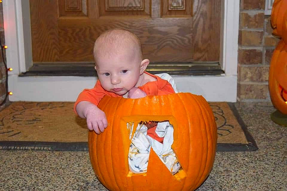 Russell joined the competition — help win amazing prizes! _and_melon_family, _gourd, art, calabaza, carving, child, cucumber, cucurbita, food, fruit, gourd, jack_o_lantern, orange, person, plant, produce, pumpkin, squash, toddler, vegetable