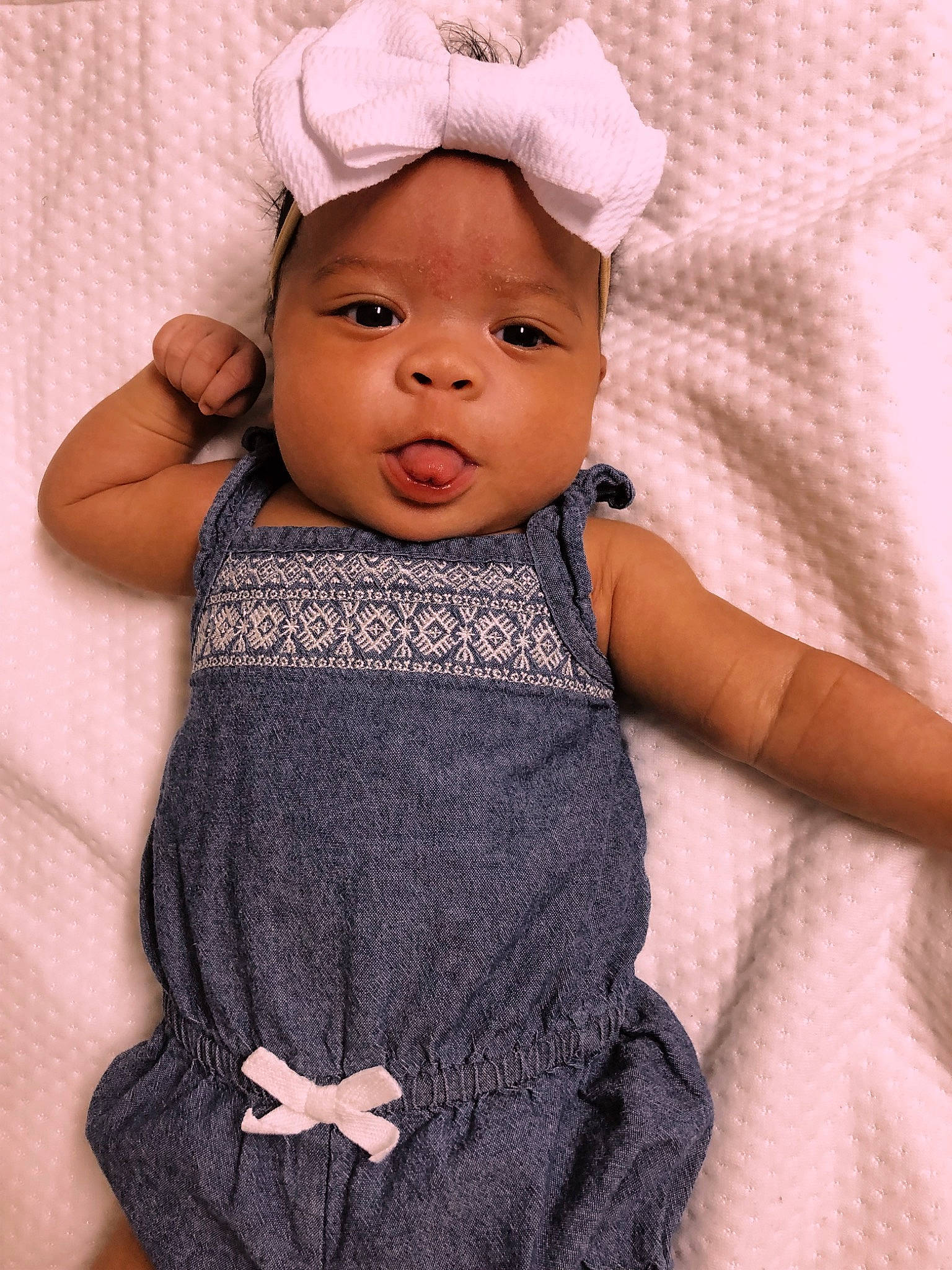 Harlem joined the competition — help win amazing prizes! baby, baby_toddler_clothing, child, collar, day_dress, dress, embellishment, eye, eyelash, fashion_accessory, happy, magenta, one_piece_garment, pattern, peach, person, pink, skin, sleeve, textile