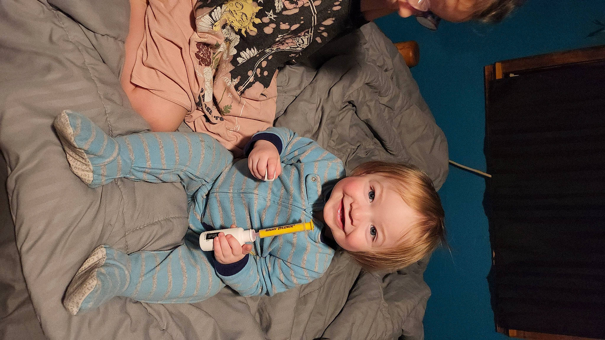 Greyson joined the competition — help win amazing prizes! baby, baby_products, baby_toddler_clothing, cheek, child, comfort, finger, fun, gesture, hair, happy, head, joy, mouth, person, room, sitting, smile, toddler, wrist