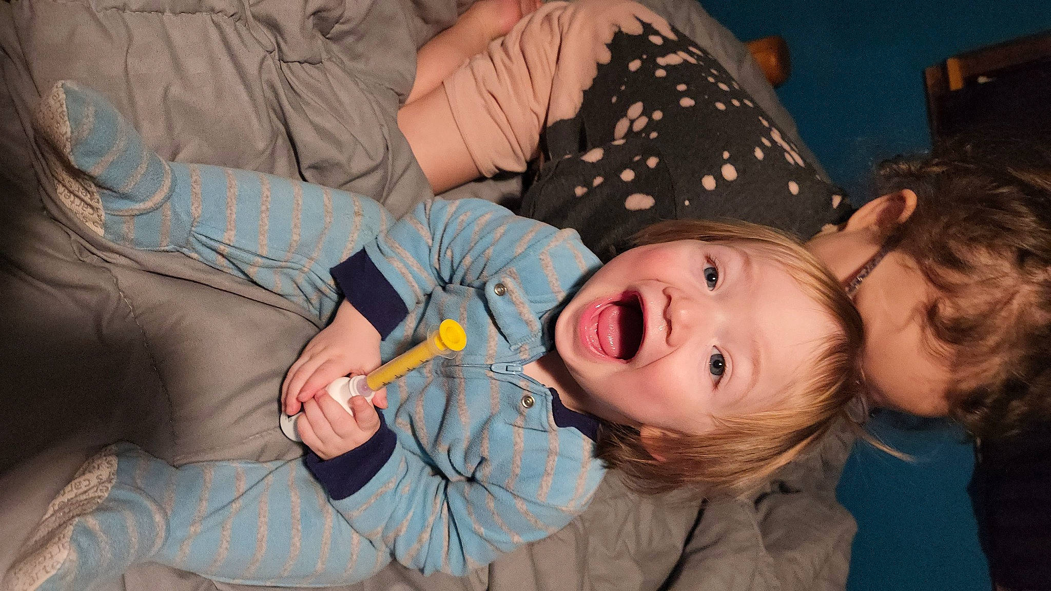 Greyson joined the competition — help win amazing prizes! baby, baby_toddler_clothing, cheek, child, comfort, event, finger, fun, gesture, happy, interaction, mouth, nail, nose, person, room, skin, smile, surprise, textile