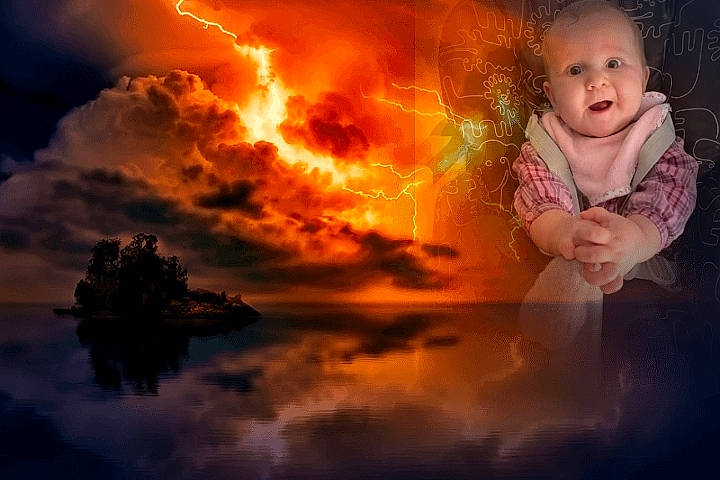 Evangeline a rejoint le concours — aidez-le/la à gagner de superbes lots ! art, atmosphere, beauty, cloud, cumulus, event, face, fire, flame, flash_photography, happy, heat, orange, people_in_nature, person, sky, sunlight, sunrise, sunset, toddler