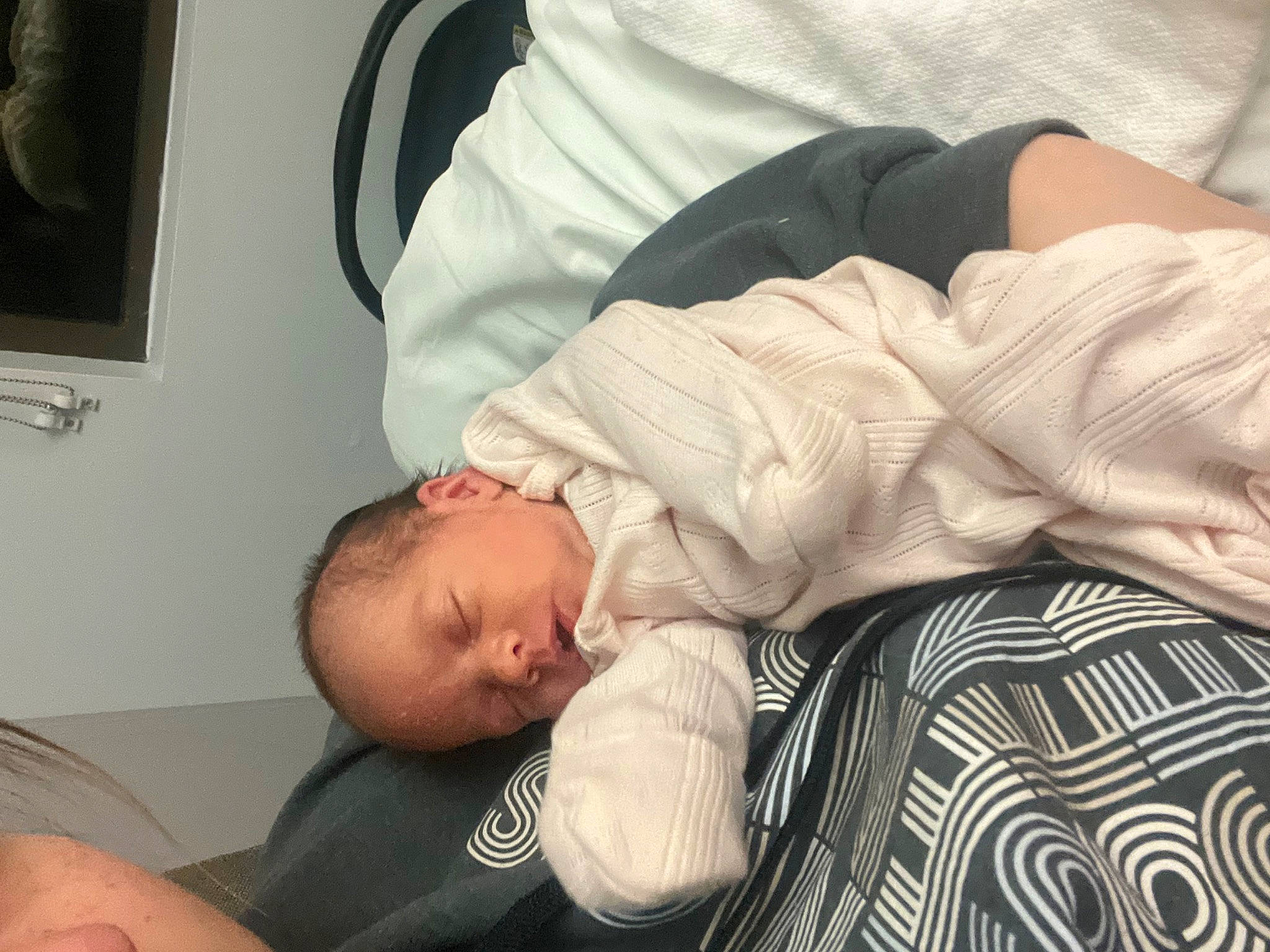 Hazel is registered to the contest to win money with this photo: baby, baby_products, baby_sleeping, baby_toddler_clothing, bedtime, child, comfort, gesture, linens, nap, pattern, person, picture_frame, room, sleep, thumb, toddler