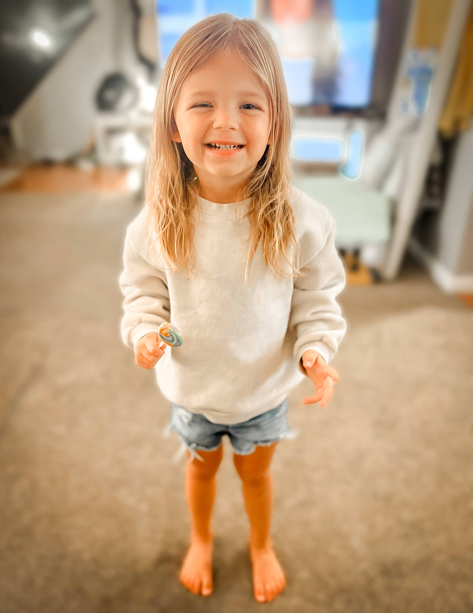 Brooks joined the competition — help win amazing prizes! baby, baby_toddler_clothing, barefoot, child, face, flash_photography, flooring, fun, gesture, grass, happy, head, joy, person, sitting, skin, sleeve, smile, standing, t_shirt