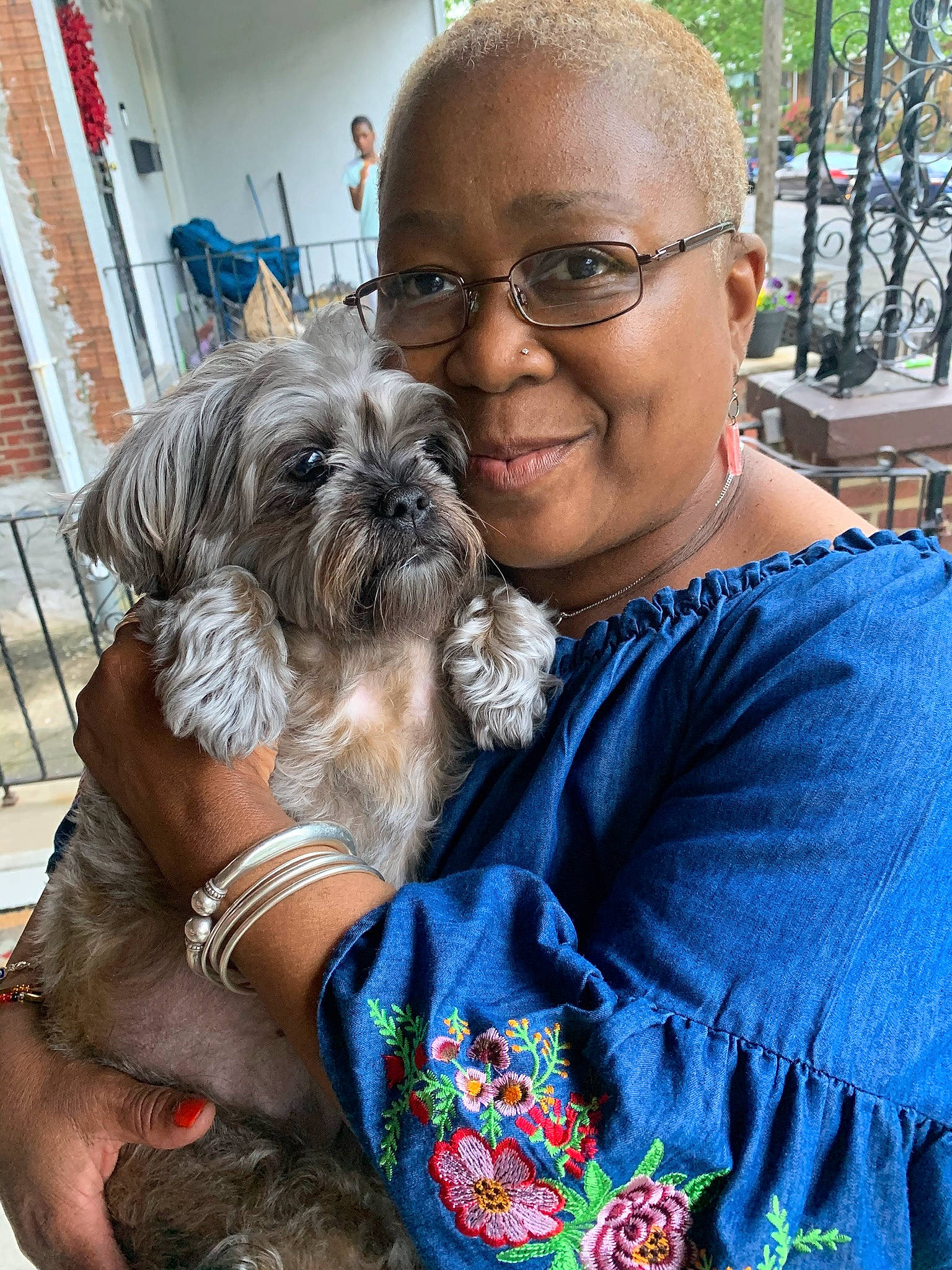 Maddie May is registered to the contest to win money with this photo: carnivore, companion_dog, dog, dog_breed, dog_supply, electric_blue, event, eyewear, fawn, fur, glasses, liver, pet_supply, smile, snout, sporting_group, toy_dog, wheel, working_animal, wrinkle