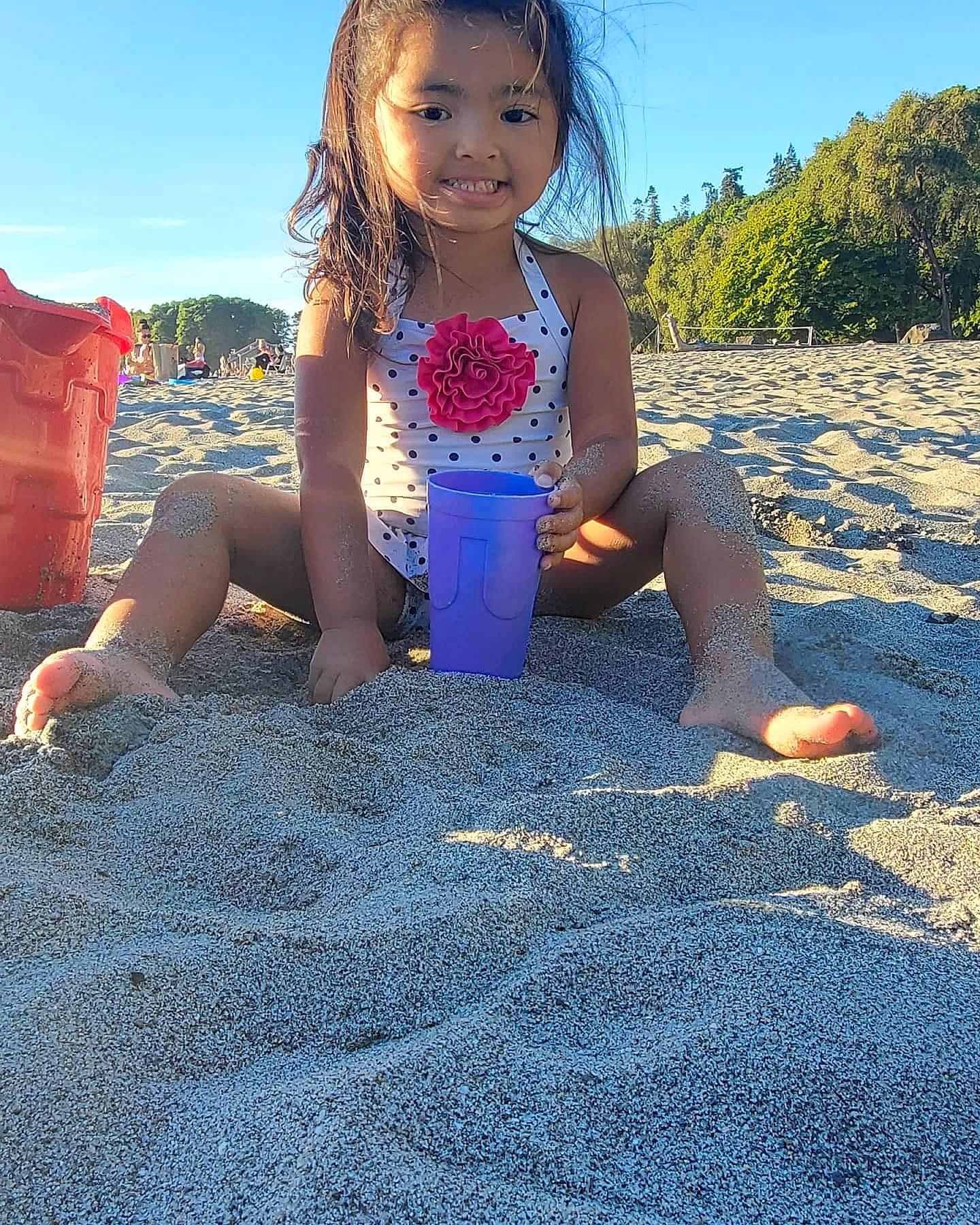 Saige is registered to the contest to win money with this photo: azure, barefoot, beach, beauty, blue, foot, fun, grass, happy, human, human_body, joy, leg, leisure, people_in_nature, people_on_beach, person, shoe, sky, sunlight
