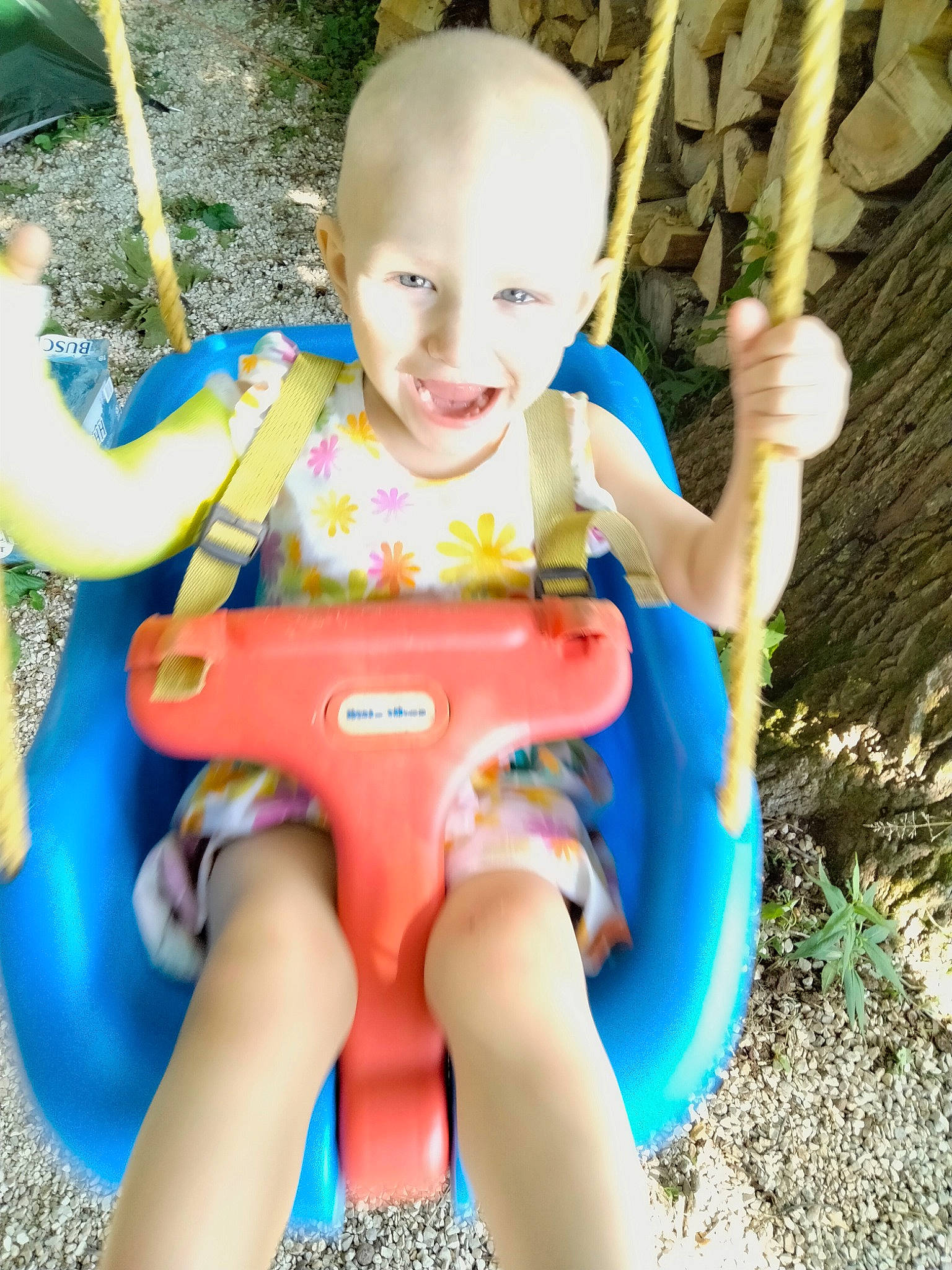 Lalyla joined the competition — help win amazing prizes! baby_toddler_clothing, blue, child, finger, fun, grass, hand, happy, human_body, joy, lap, leg, leisure, outdoor_play_equipment, person, product, public_space, recreation, skin, smile