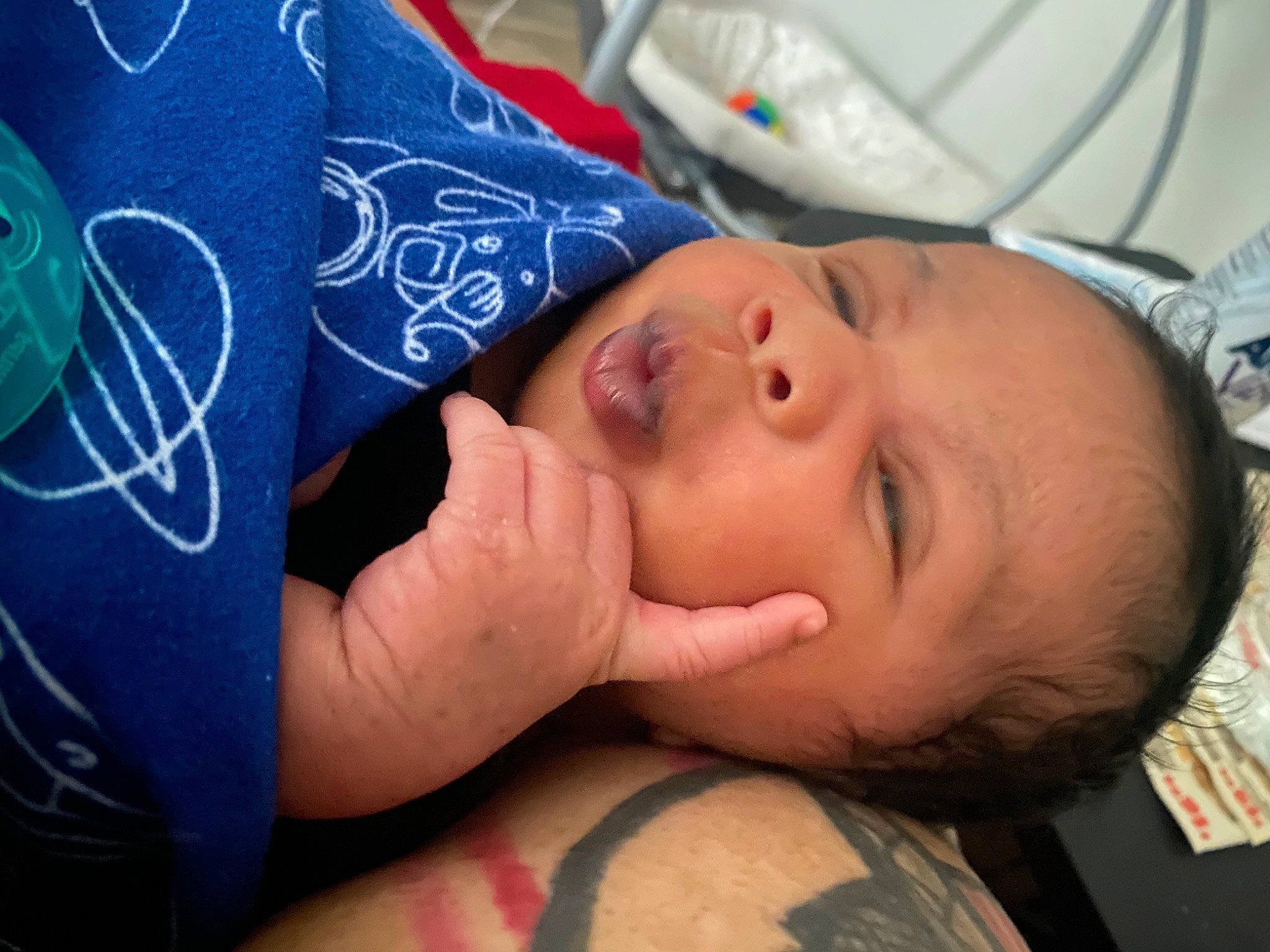 Kameron is registered to the contest to win money with this photo: baby, baby_toddler_clothing, cheek, chest, child, comfort, elbow, electric_blue, eye, eyelash, happy, head, headgear, human_body, mouth, nail, pattern, person, skin, toddler