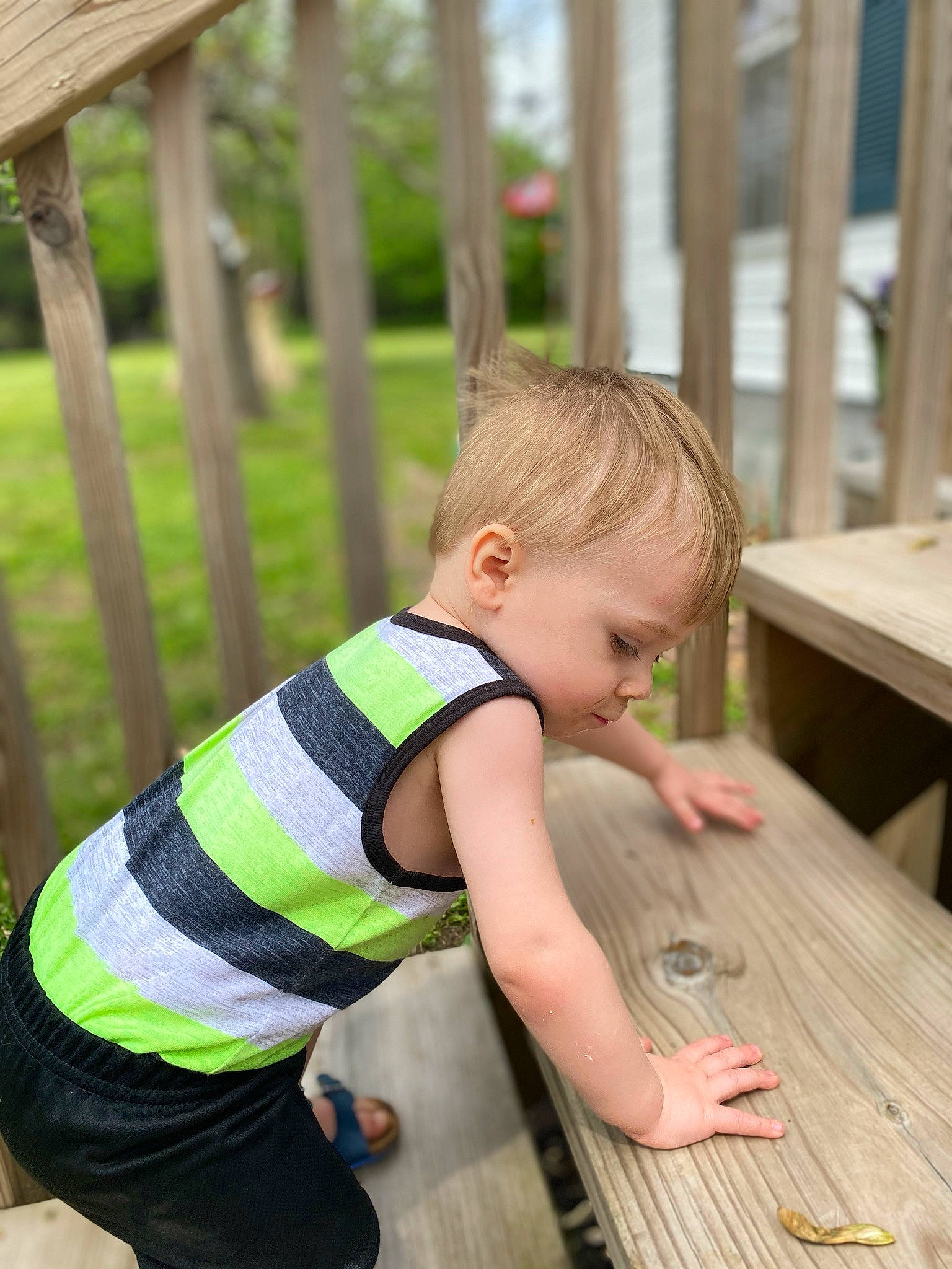 Kingston joined the competition — help win amazing prizes! child, deck, grass, leisure, person, photography, play, sitting, summer, table, toddler, tree, vacation, wood