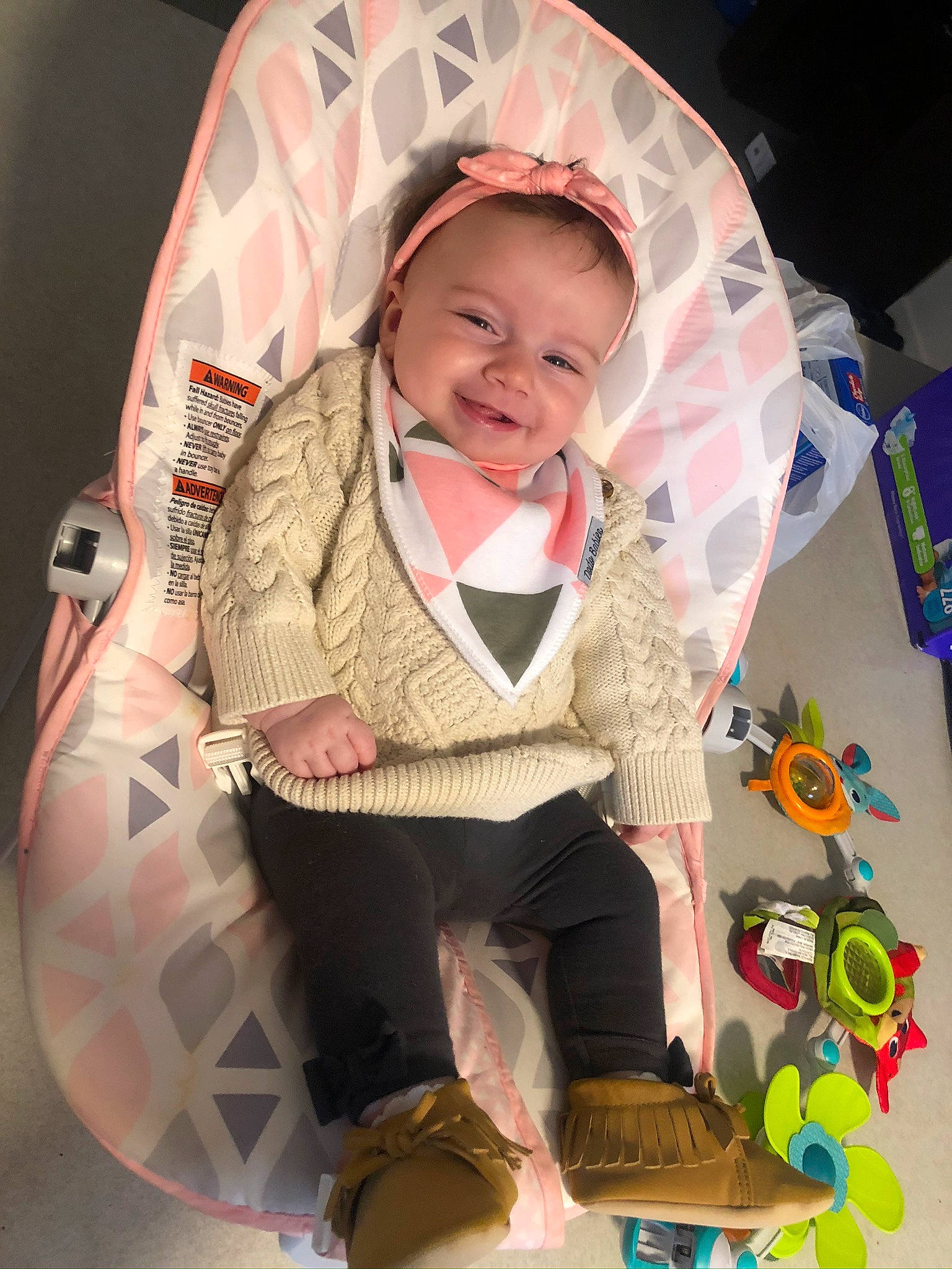 Claudia is registered to the contest to win money with this photo: baby, child, fun, joy, person, pink, product, skin, smile, toddler