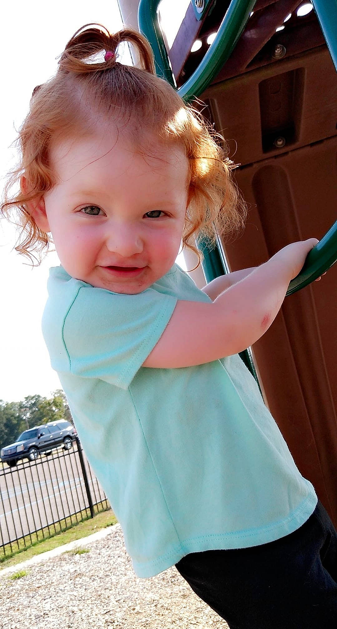 Kinlee is registered to the contest to win money with this photo: baby, baby_toddler_clothing, child, child_model, neck, outerwear, person, shoulder, skin, sleeve, smile, toddler, turquoise