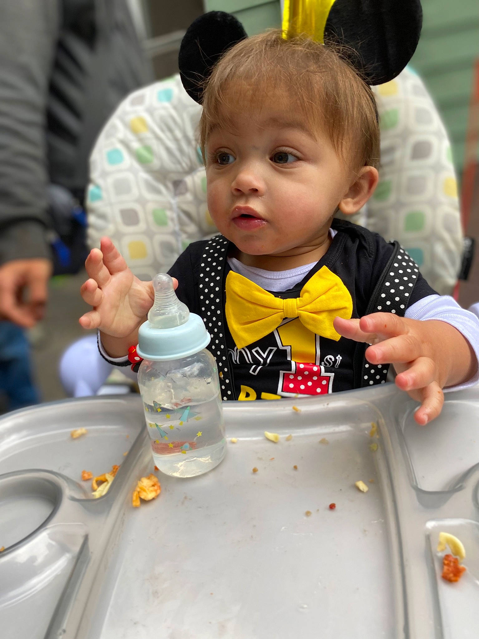 Jeremiah is registered to the contest to win money with this photo: baby, bottle, bottled_water, child, drink, drinking_water, drinkware, event, fun, hairstyle, happy, mineral_water, people, person, photograph, plastic_bottle, skin, snapshot, toddler, water_bottle