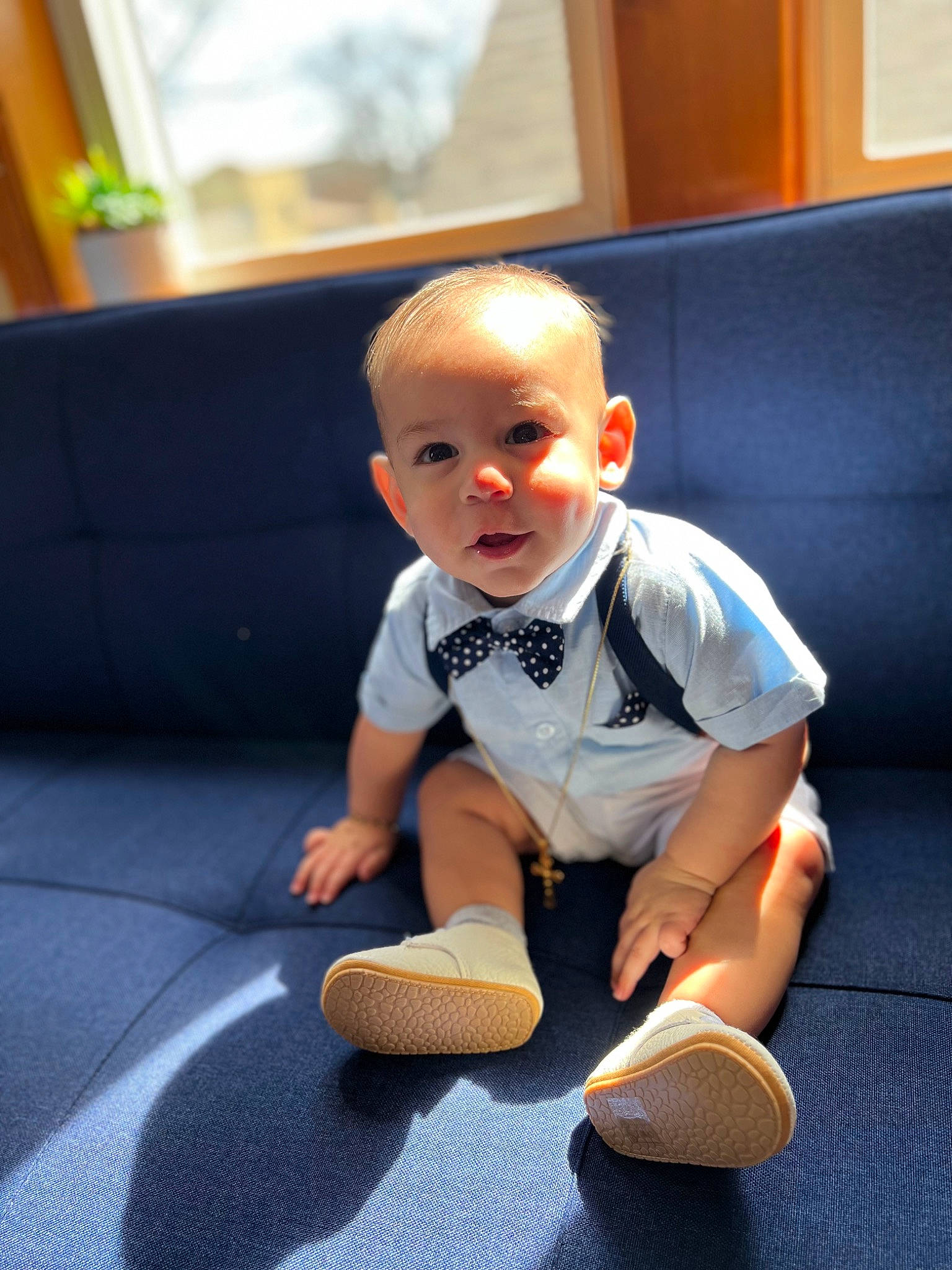 Alessandro Cristiano joined the competition — help win amazing prizes! baby, baby_toddler_clothing, child, comfort, electric_blue, floor, flooring, fun, human_leg, knee, person, room, shorts, sitting, sleeve, smile, sneakers, sock, sportswear, t_shirt