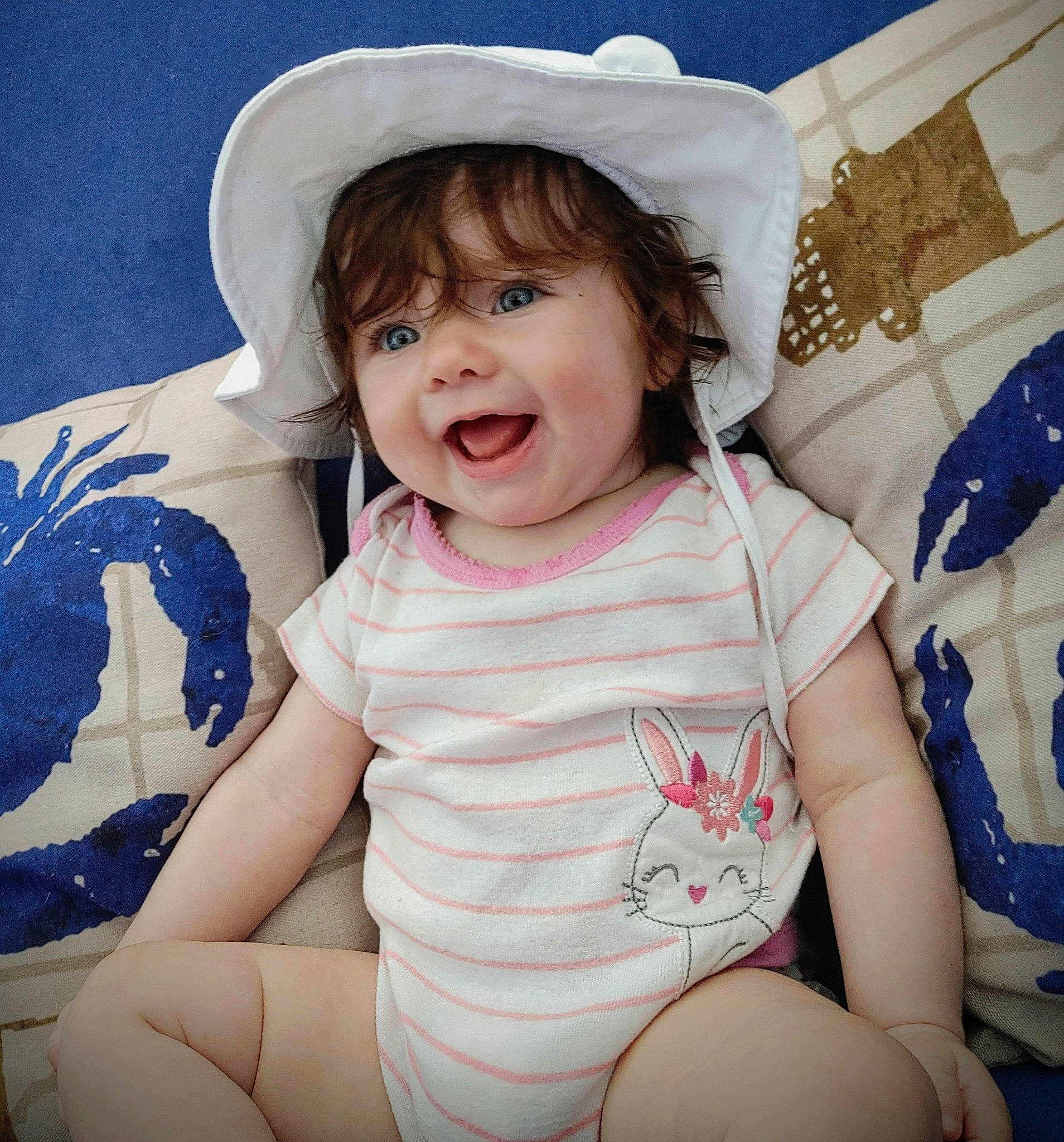 Kaitlyn is registered to the contest to win money with this photo: baby_toddler_clothing, beauty, blue, cheek, child, comfort, cool, eye, facial_expression, finger, flash_photography, happy, neck, person, sleeve, smile, t_shirt, textile, thigh, toddler