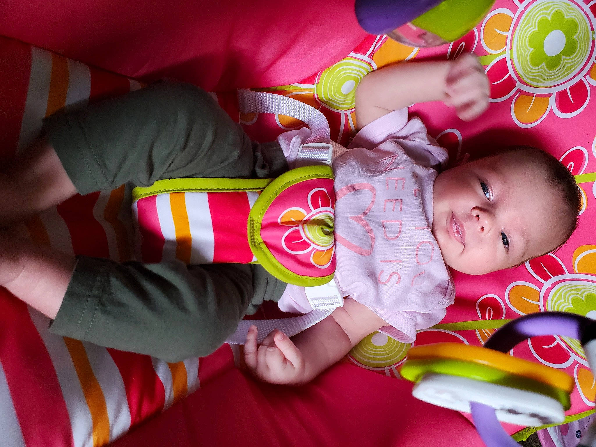 Olivia is registered to the contest to win money with this photo: baby, baby_products, baby_toys, child, person, pink, play, product, toddler, toy