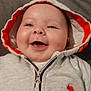 baby, child, hoodie, smiling, happy, face, infant, clothing, portrait, cute, joyful, indoor, people, young, apparel, childhood, warm, expression, headwear, casual