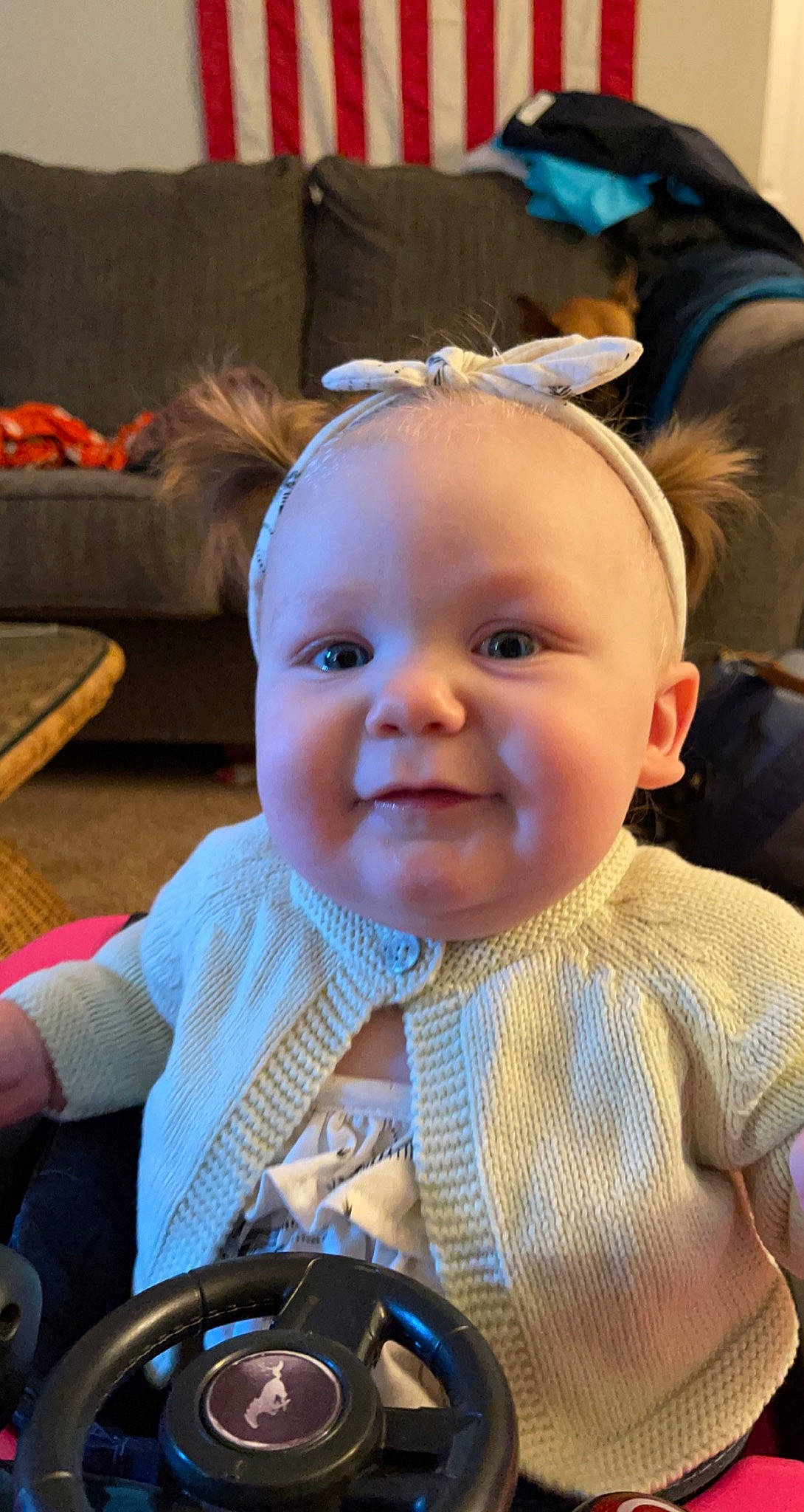 Kennedy joined the competition — help win amazing prizes! baby, baby_toddler_clothing, blond, cheek, child, chin, ear, event, eyelash, fashion_accessory, fun, happy, iris, joy, lip, nose, person, product, sitting, skin