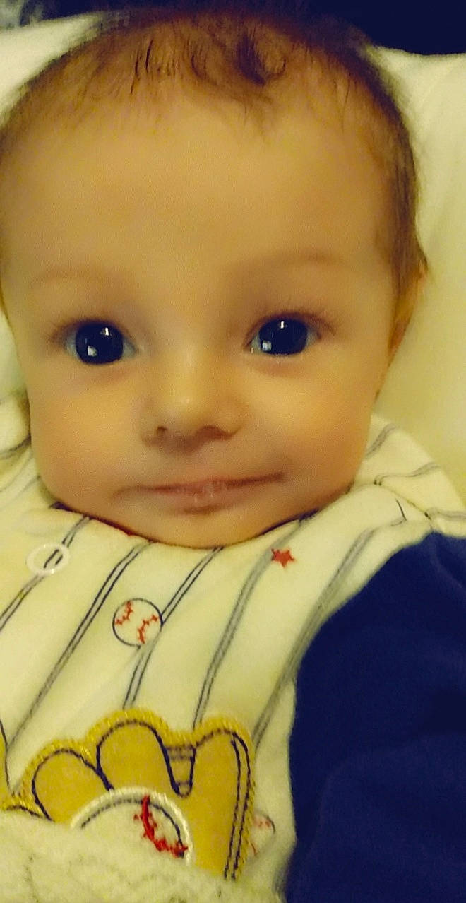 Jason joined the competition — help win amazing prizes! baby, baby_toddler_clothing, cheek, chin, dress, eye, eyebrow, eyelash, facial_expression, forehead, head, human_body, iris, lip, nose, outerwear, person, skin, sleeve, smile