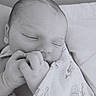 Matteo joined the competition — help win amazing prizes! baby, newborn, sleeping, hands, blanket, closeup, face, infant, soft, peaceful, monochrome, cute, wrapped, tiny, portrait, resting, skin, newborn_baby, child, indoors